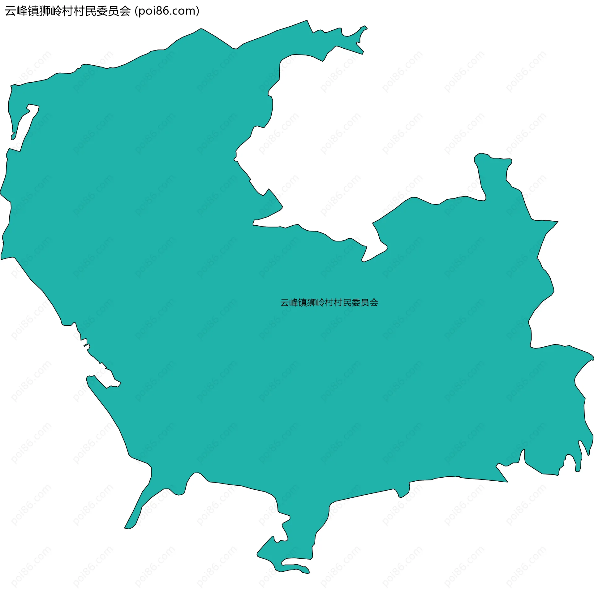 云峰镇狮岭村村民委员会边界地图