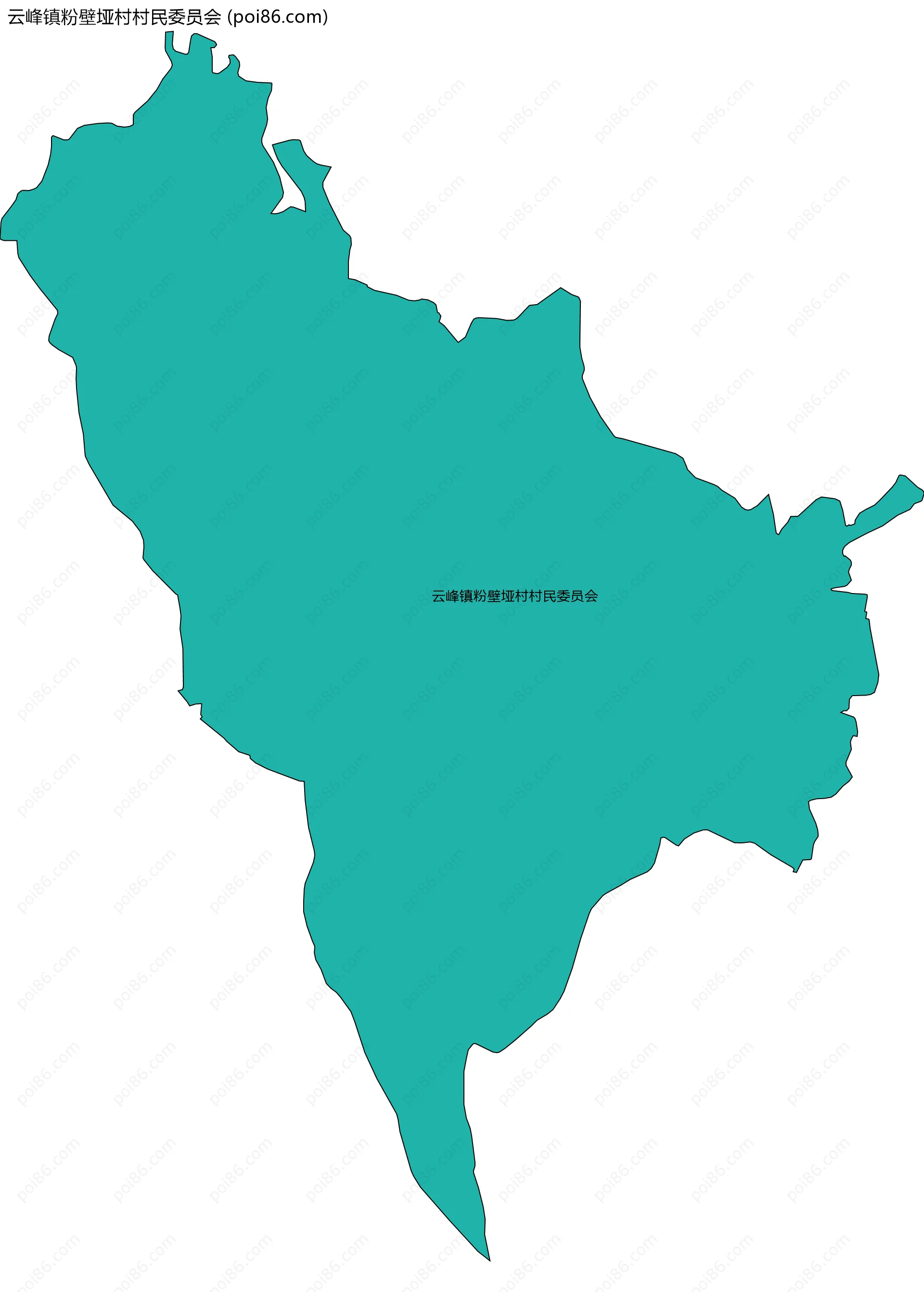 云峰镇粉壁垭村村民委员会边界地图