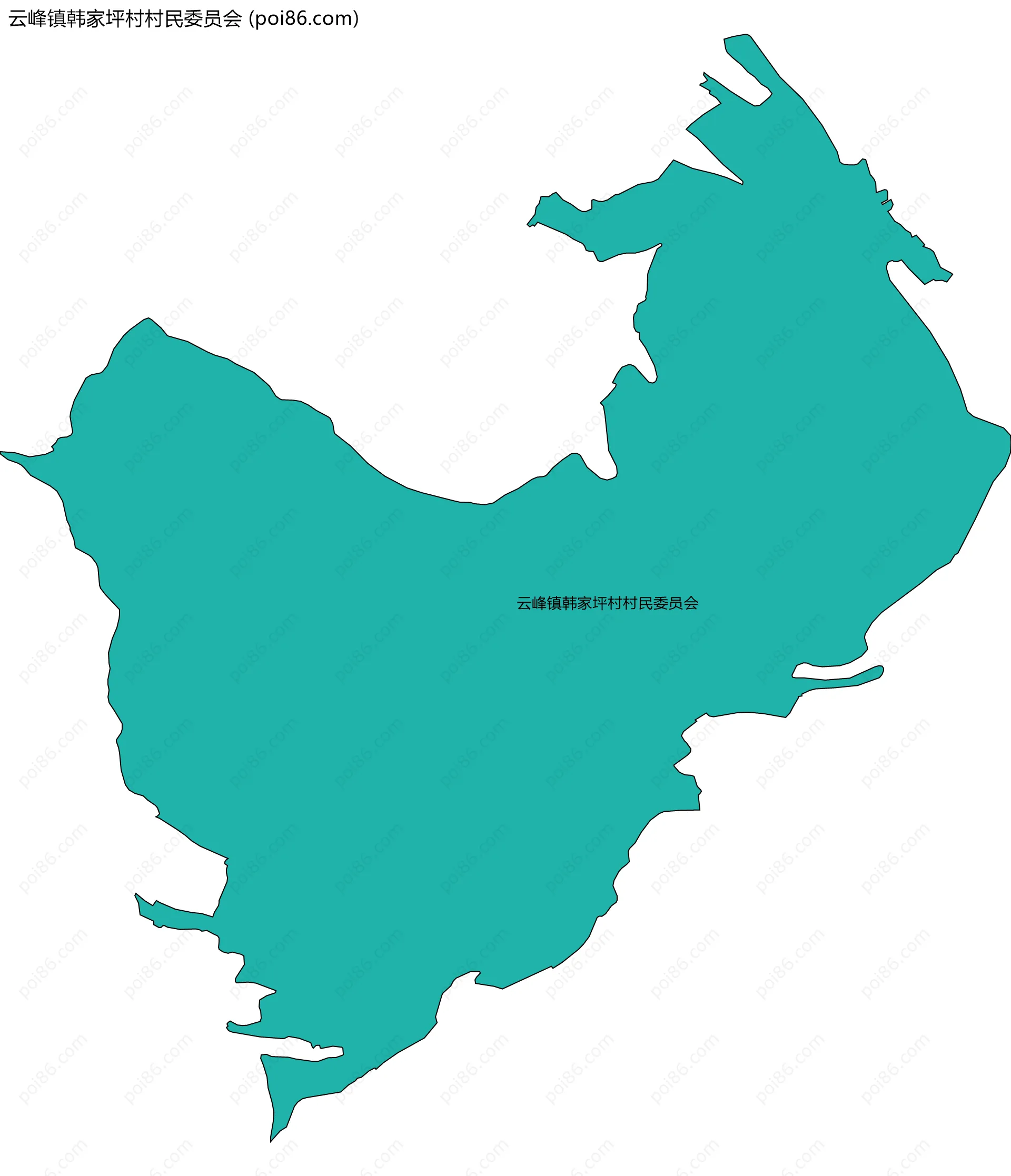 云峰镇韩家坪村村民委员会边界地图