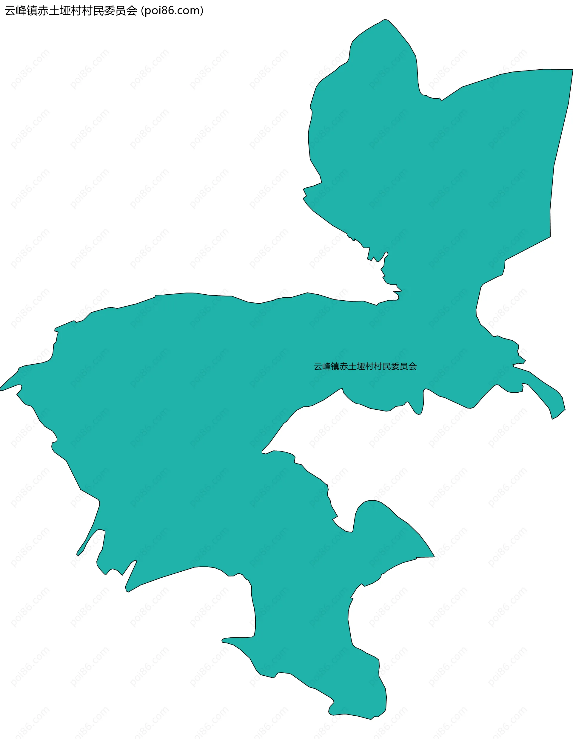 云峰镇赤土垭村村民委员会边界地图