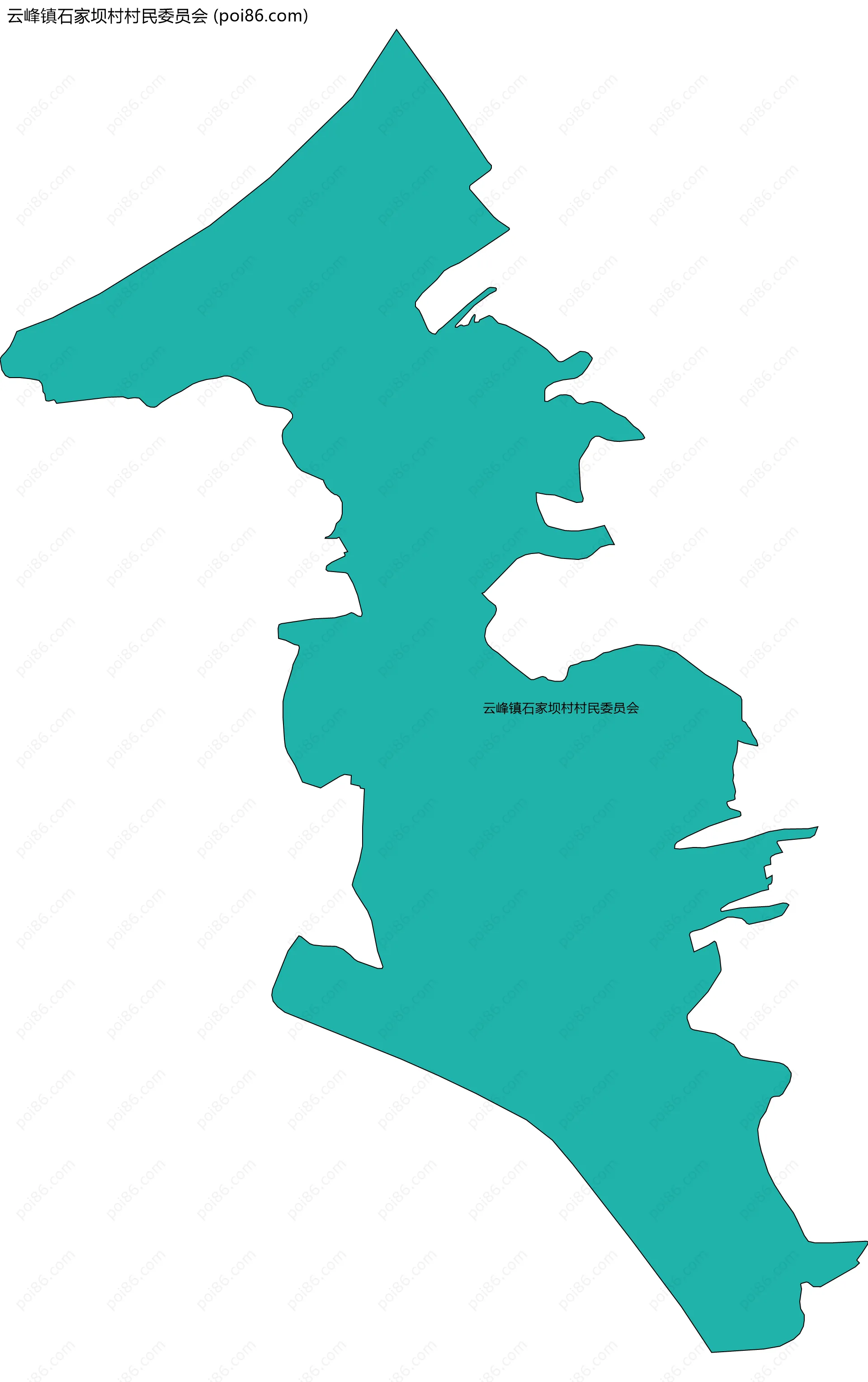 云峰镇石家坝村村民委员会边界地图