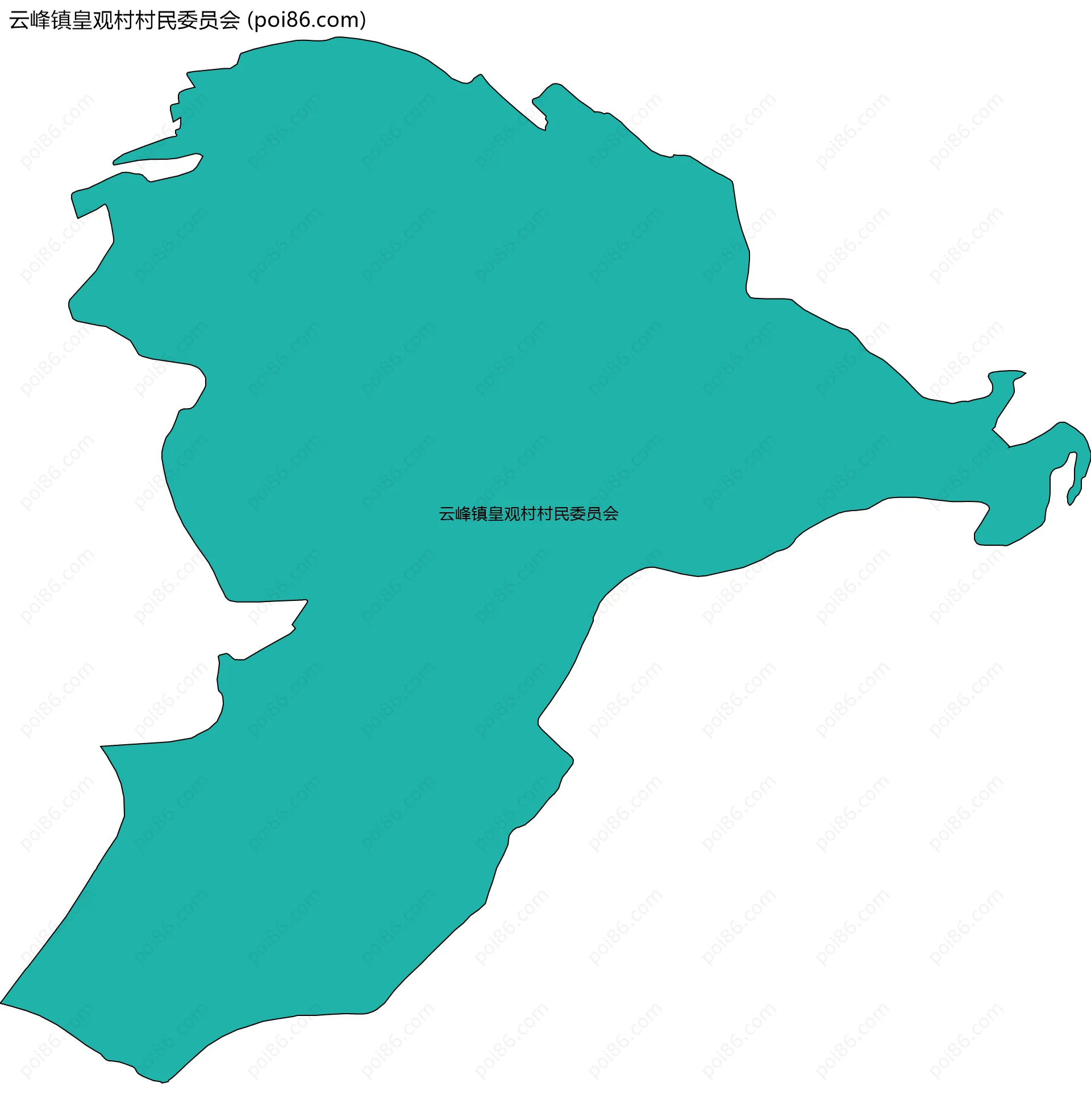 云峰镇皇观村村民委员会边界地图