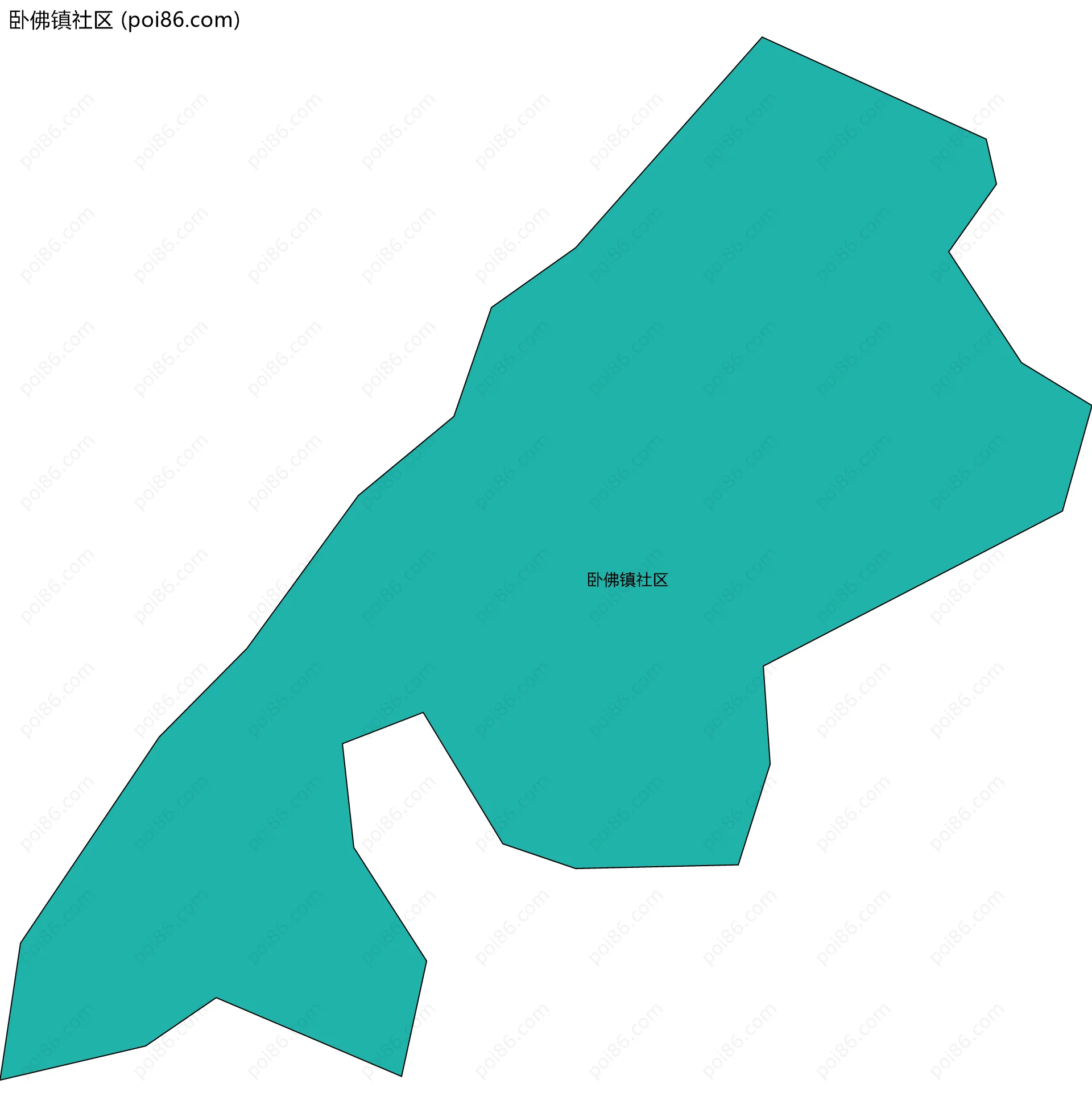 卧佛镇社区边界地图
