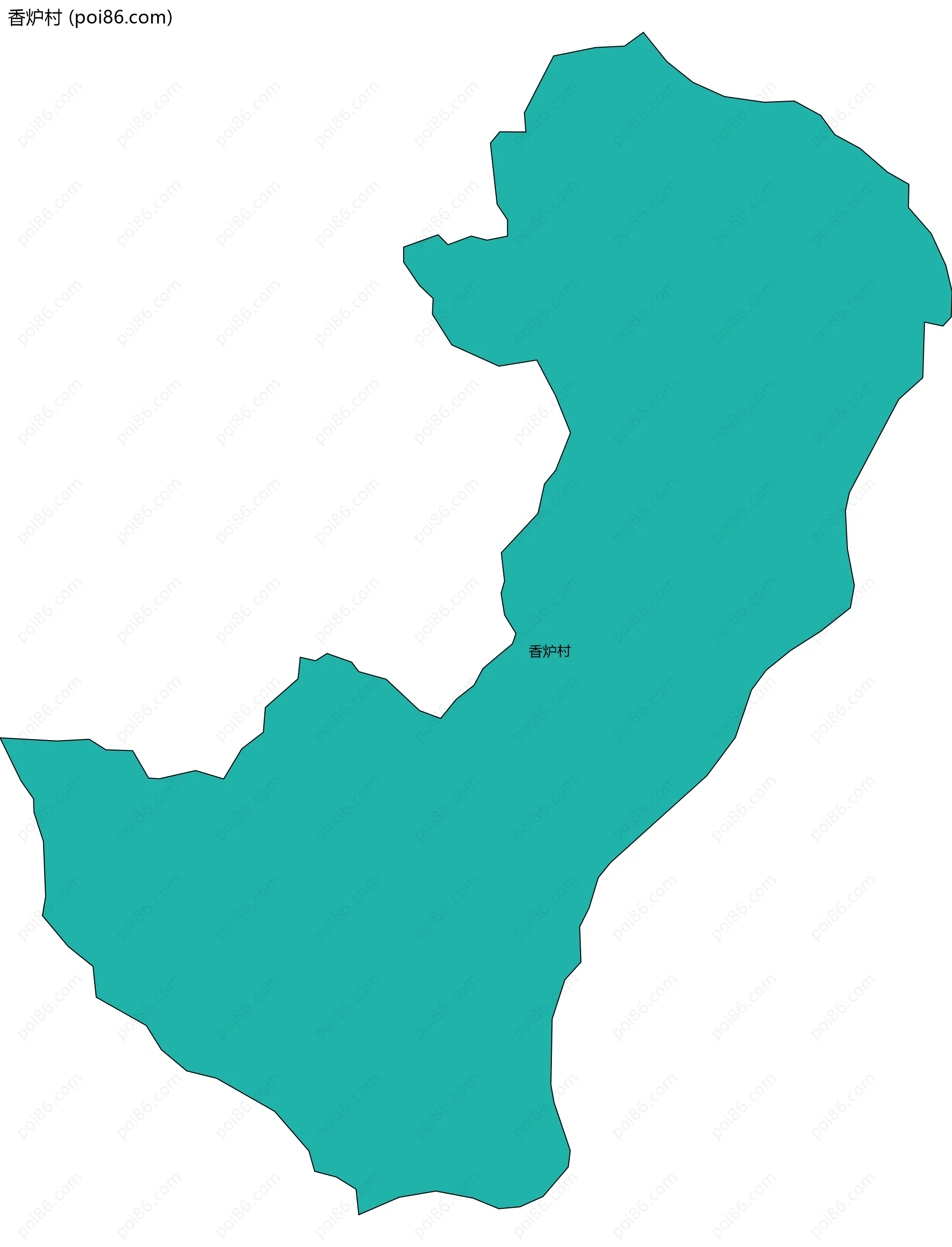 香炉村边界地图