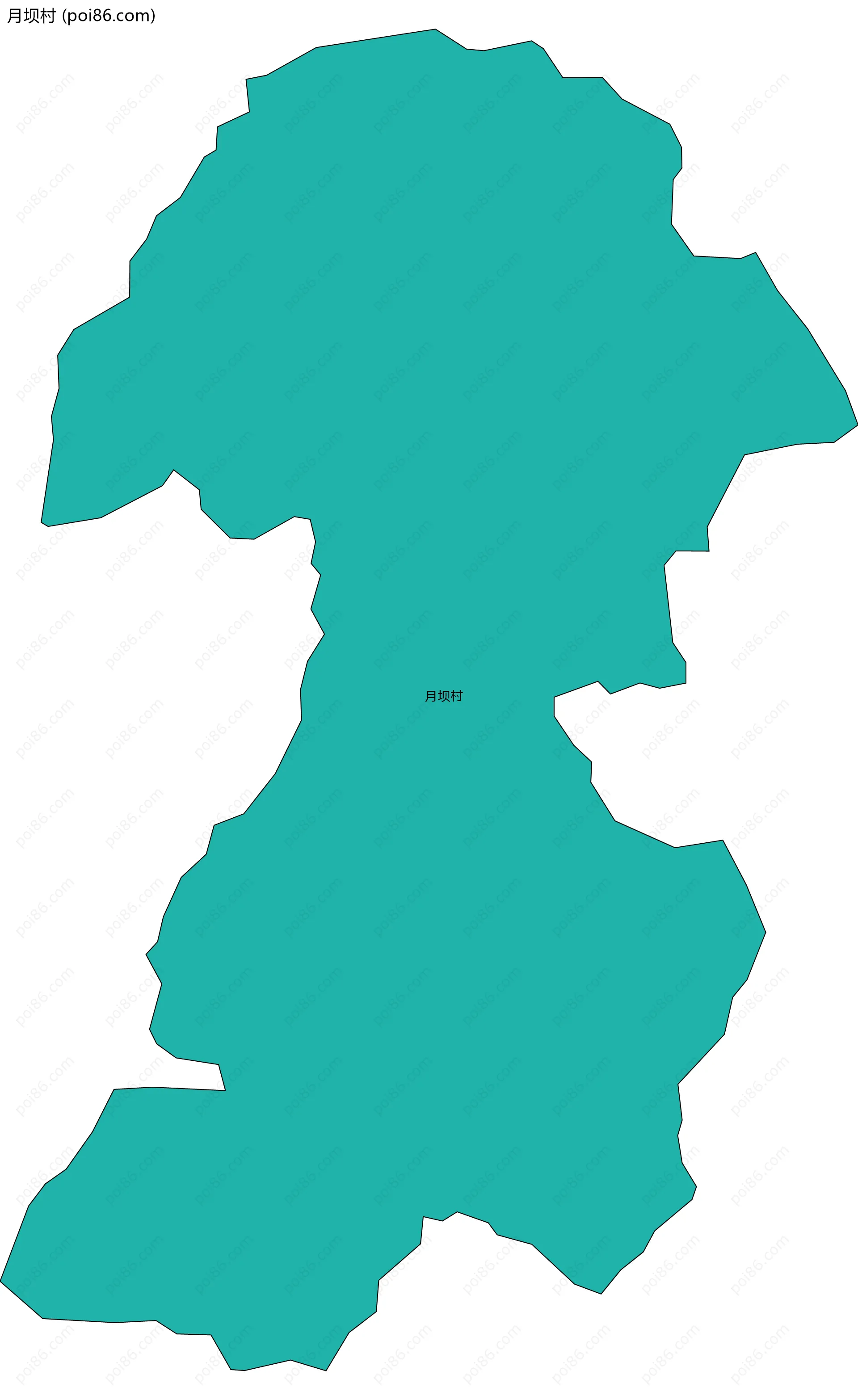 月坝村边界地图
