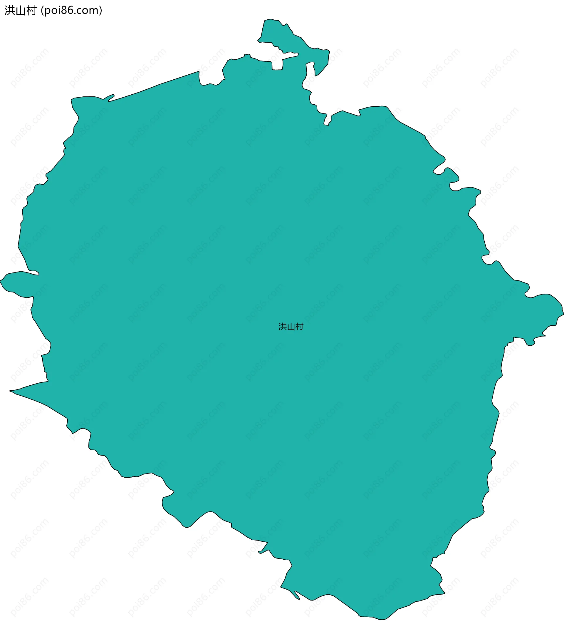 洪山村边界地图