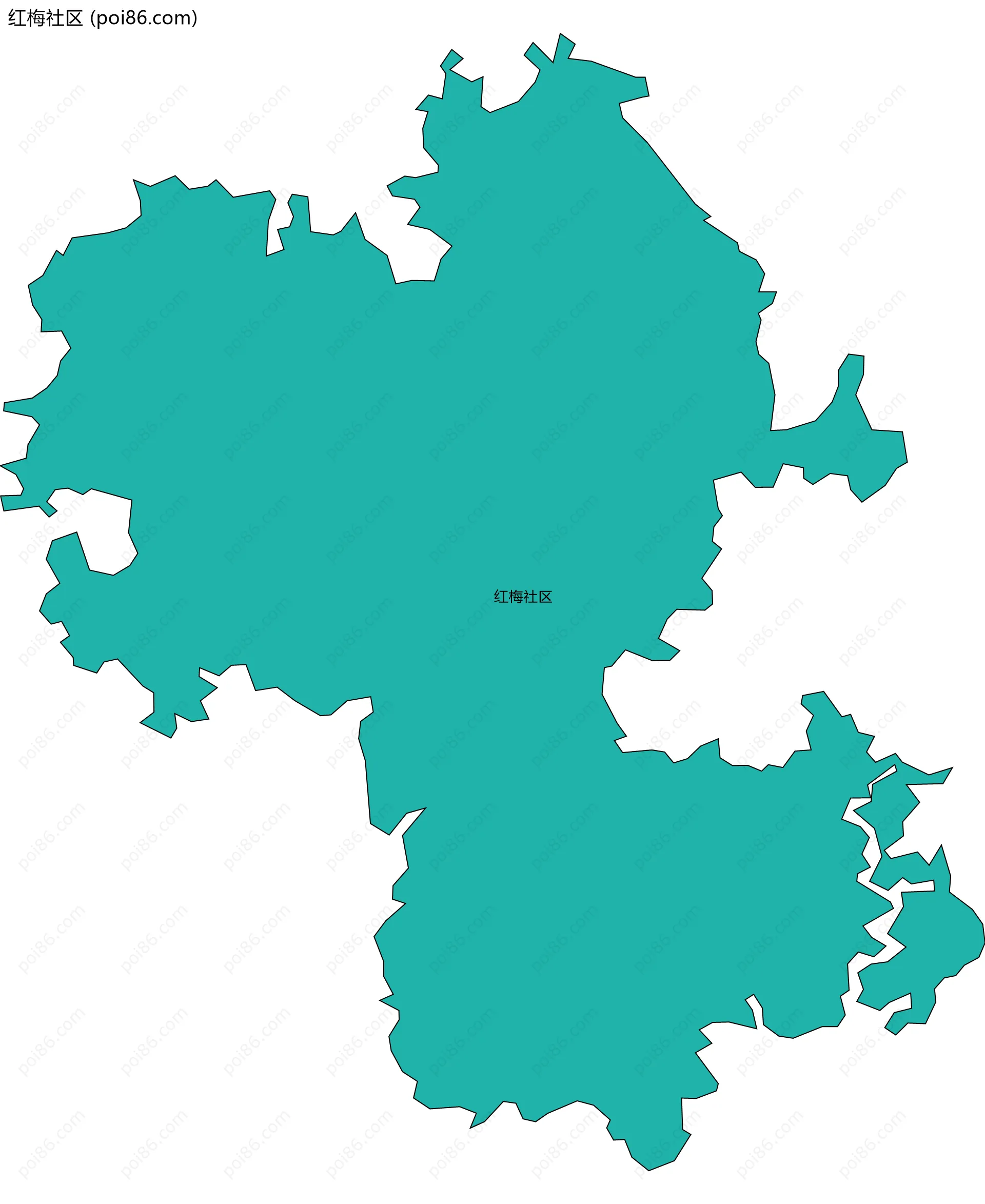 红梅社区边界地图