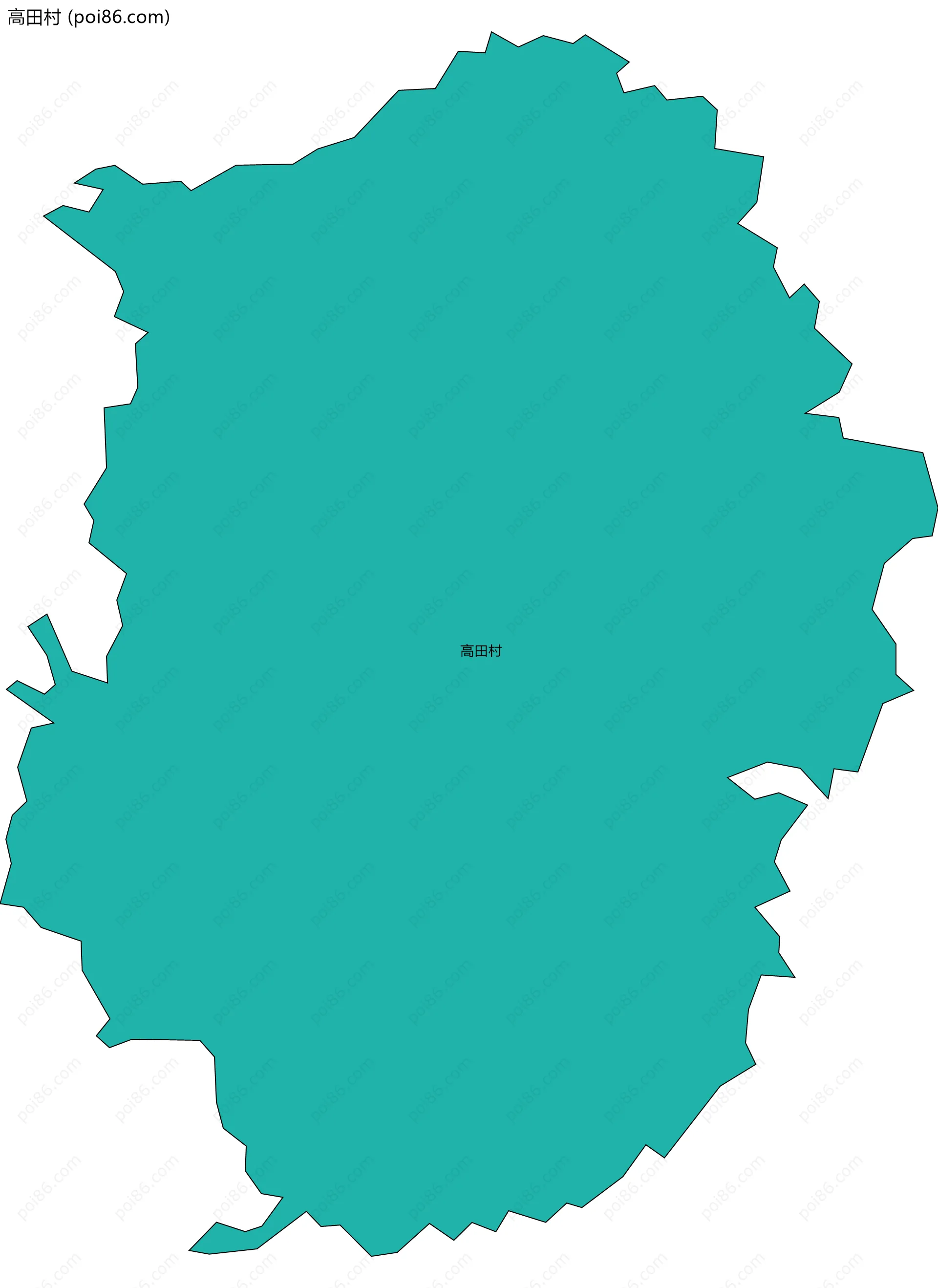 高田村边界地图