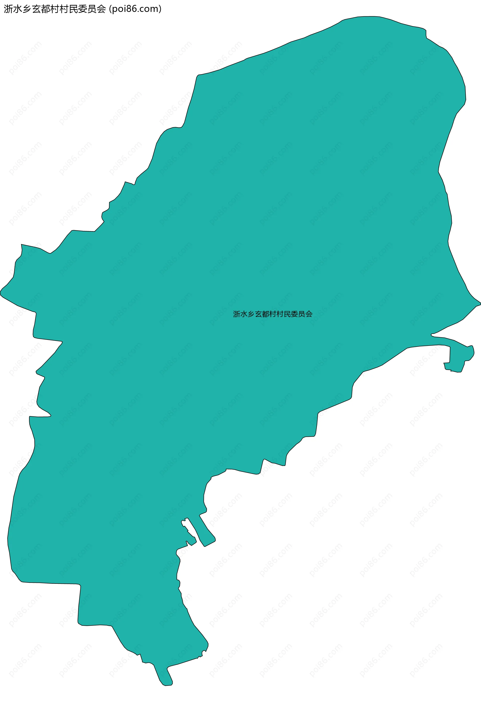 浙水乡玄都村村民委员会边界地图