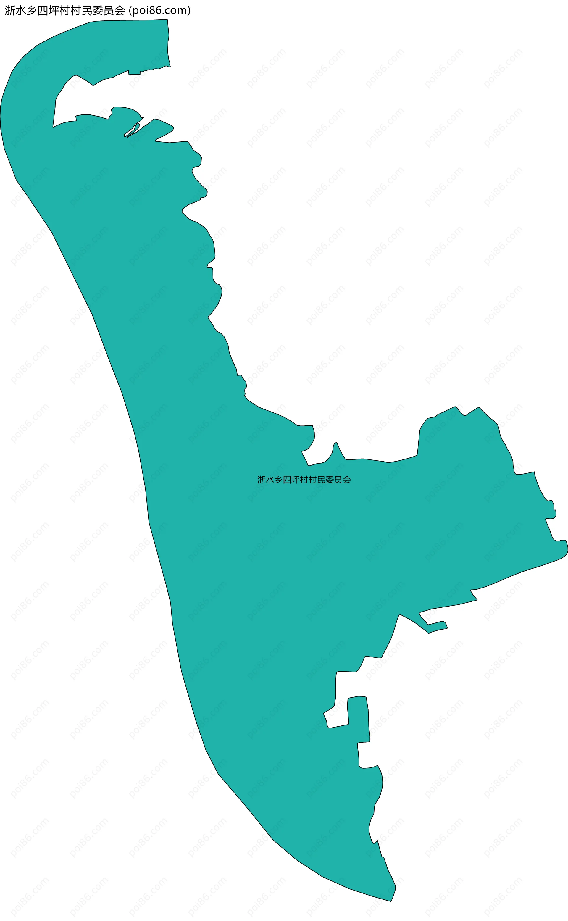 浙水乡四坪村村民委员会边界地图
