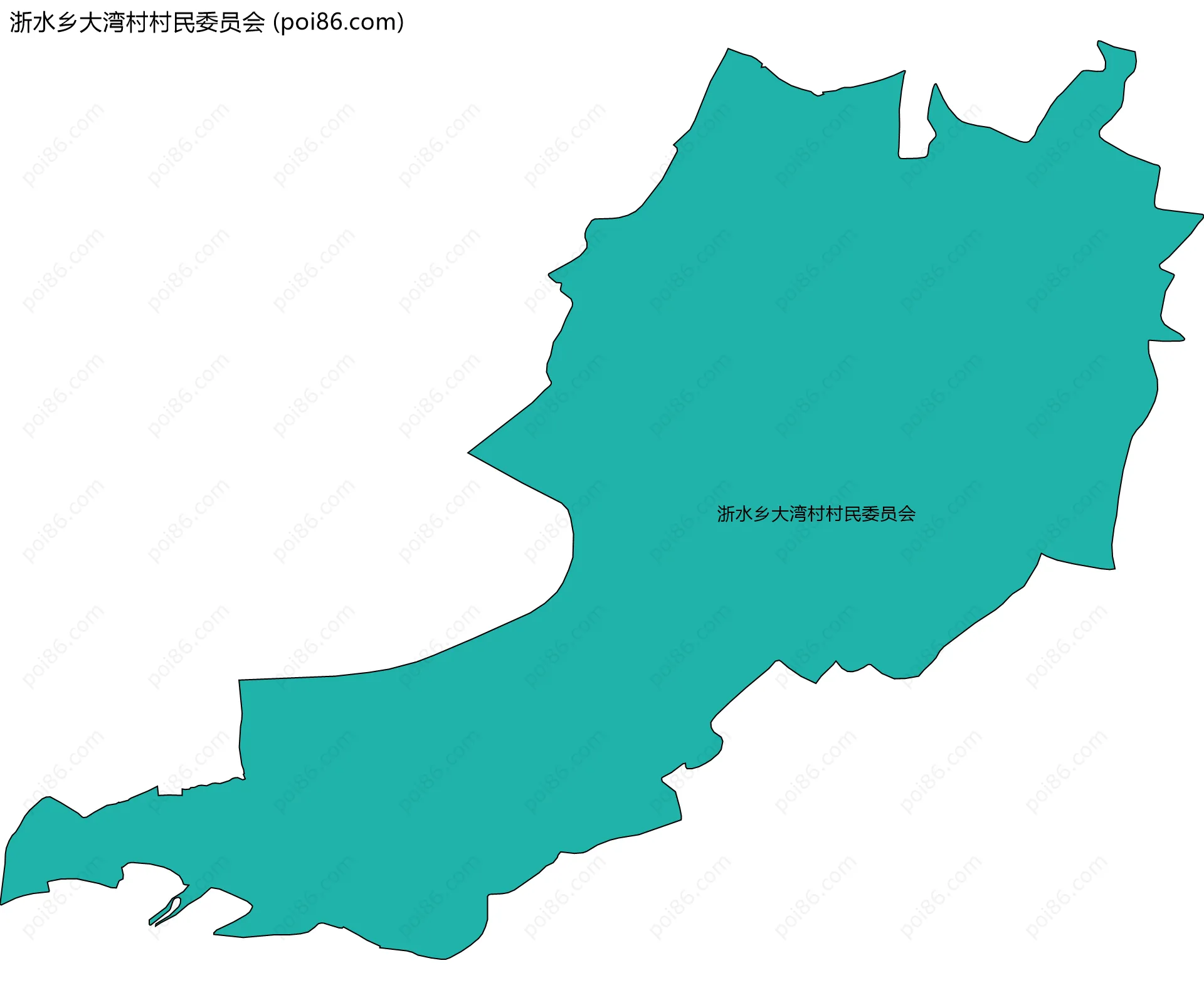 浙水乡大湾村村民委员会边界地图