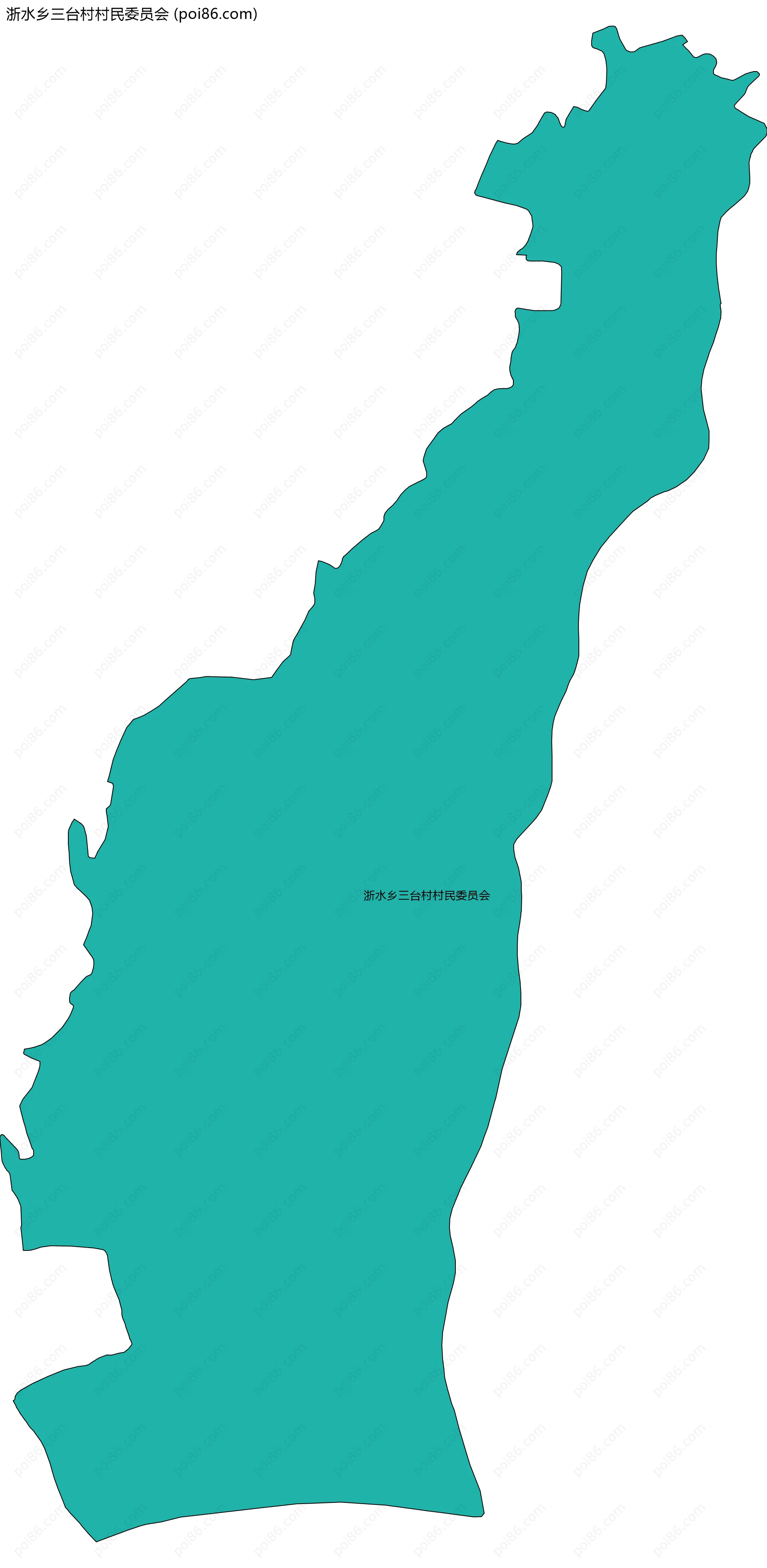 浙水乡三台村村民委员会边界地图