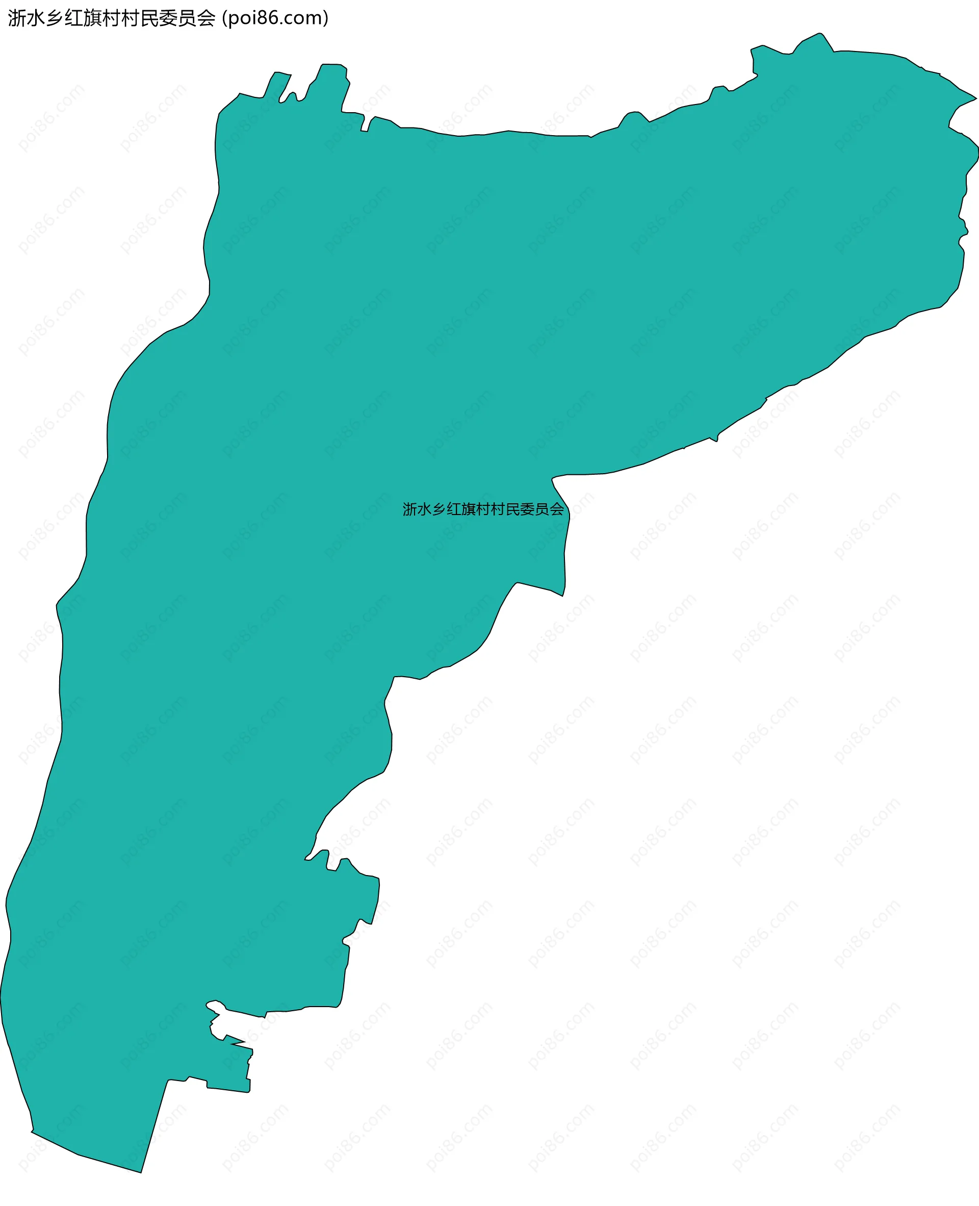 浙水乡红旗村村民委员会边界地图