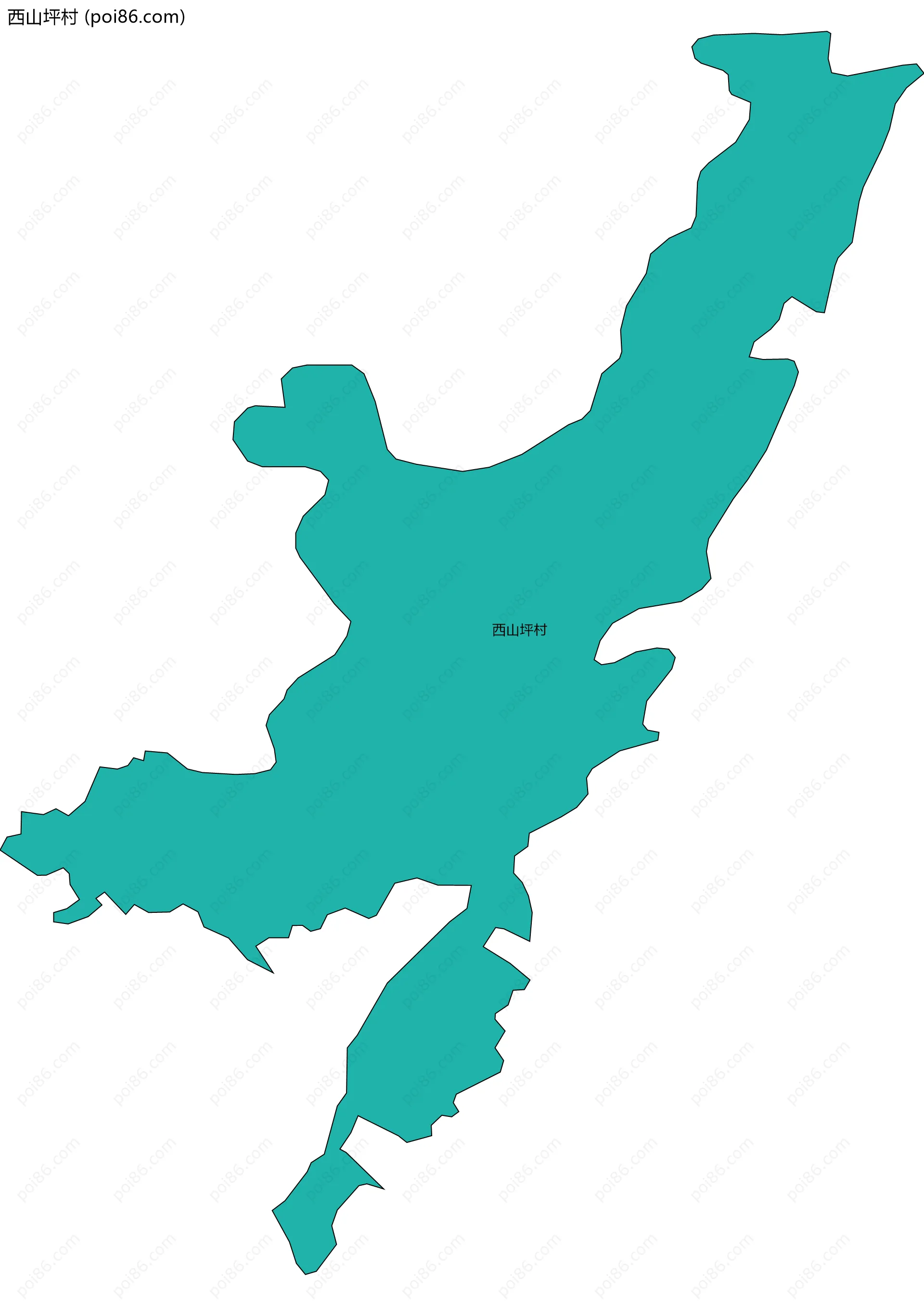 西山坪村边界地图