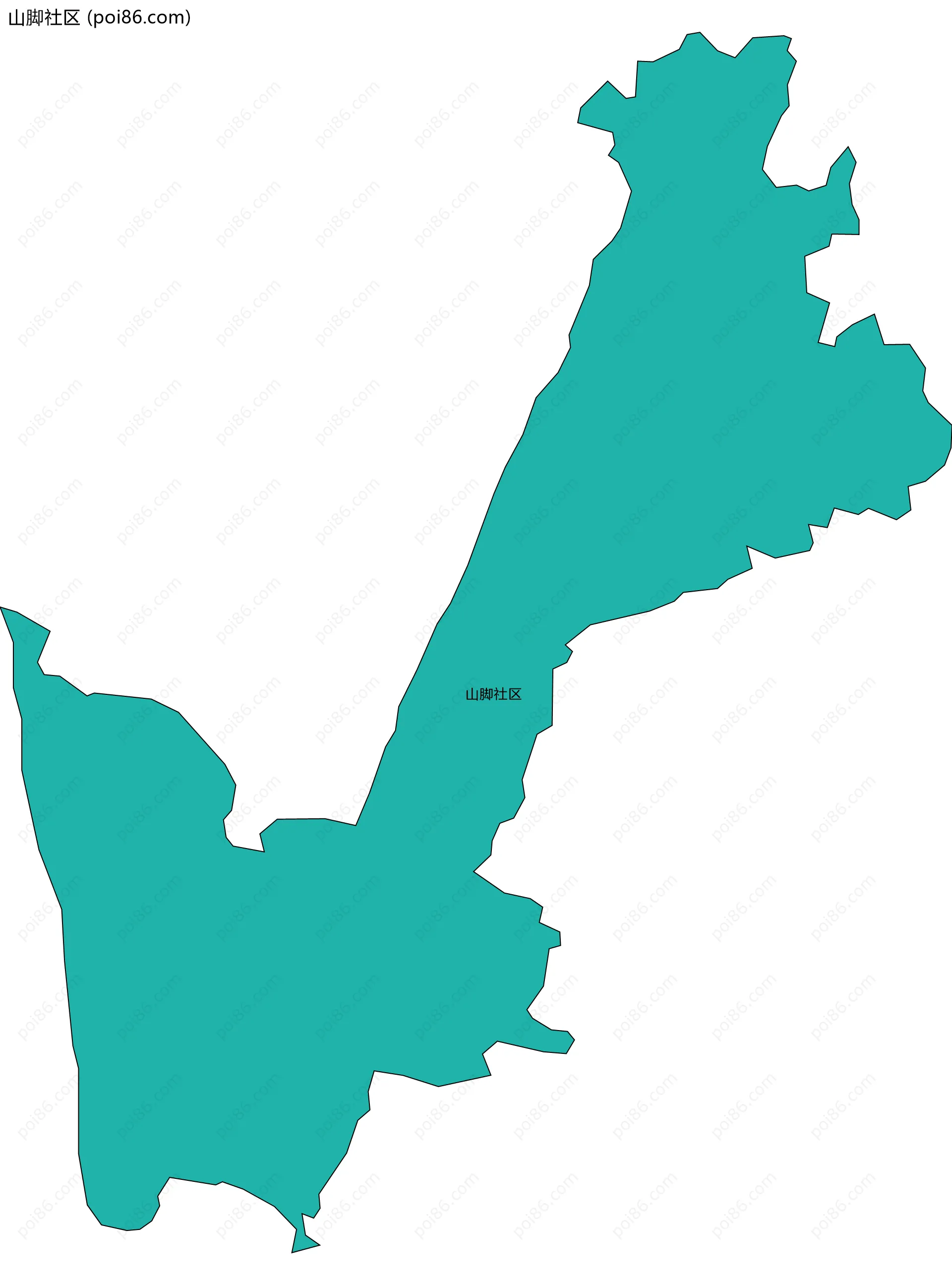 山脚社区边界地图