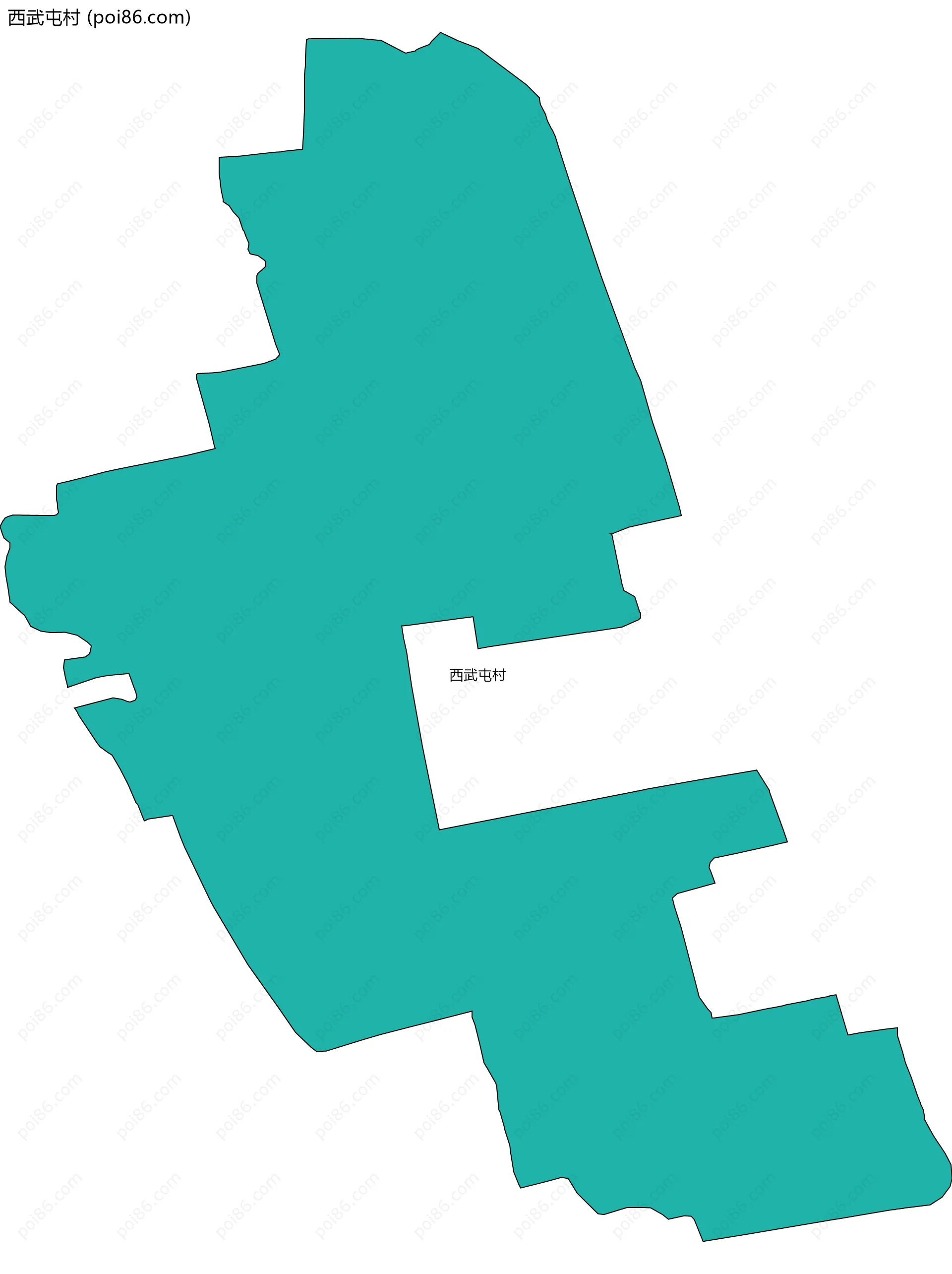 西武屯村边界地图