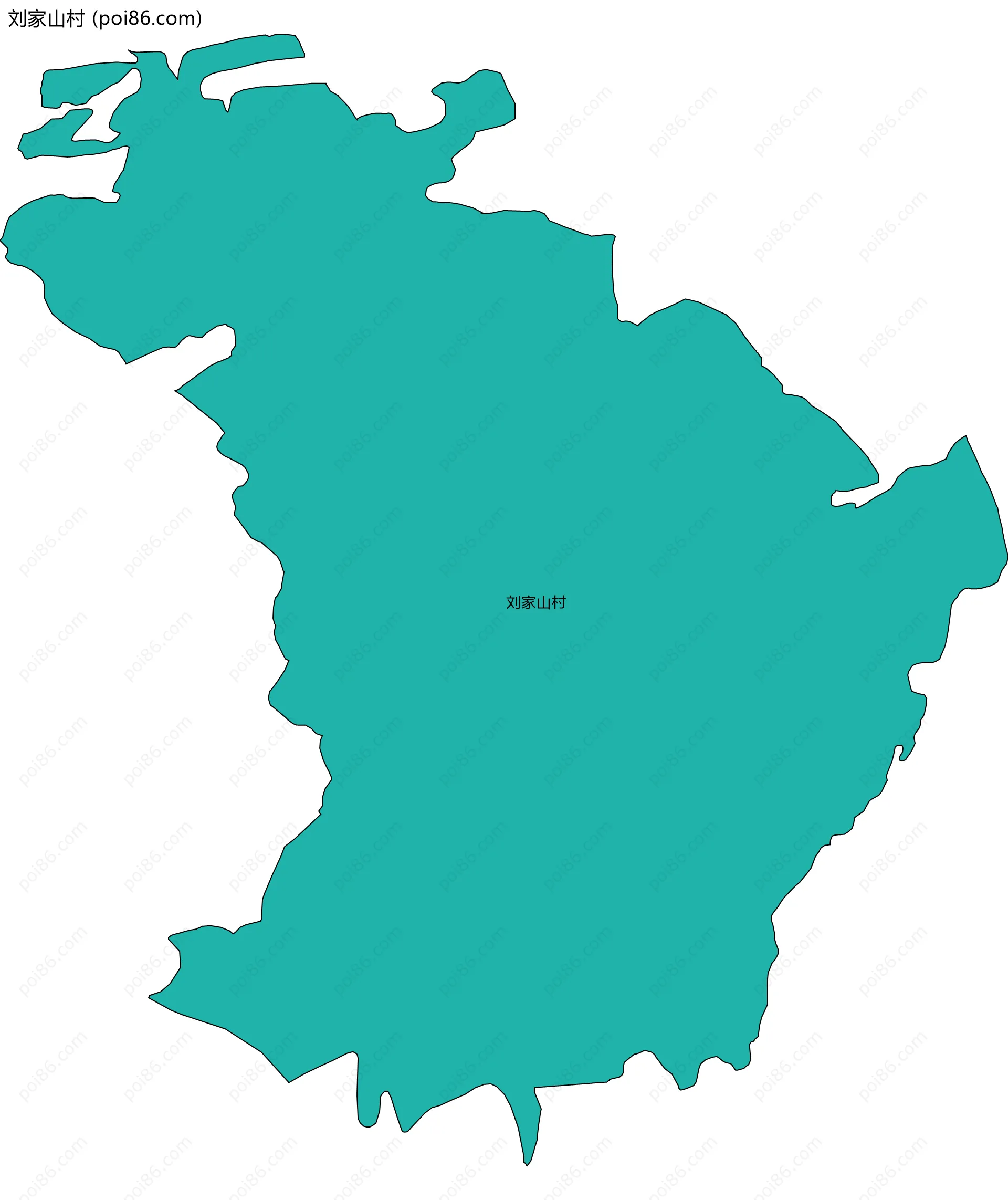 刘家山村边界地图