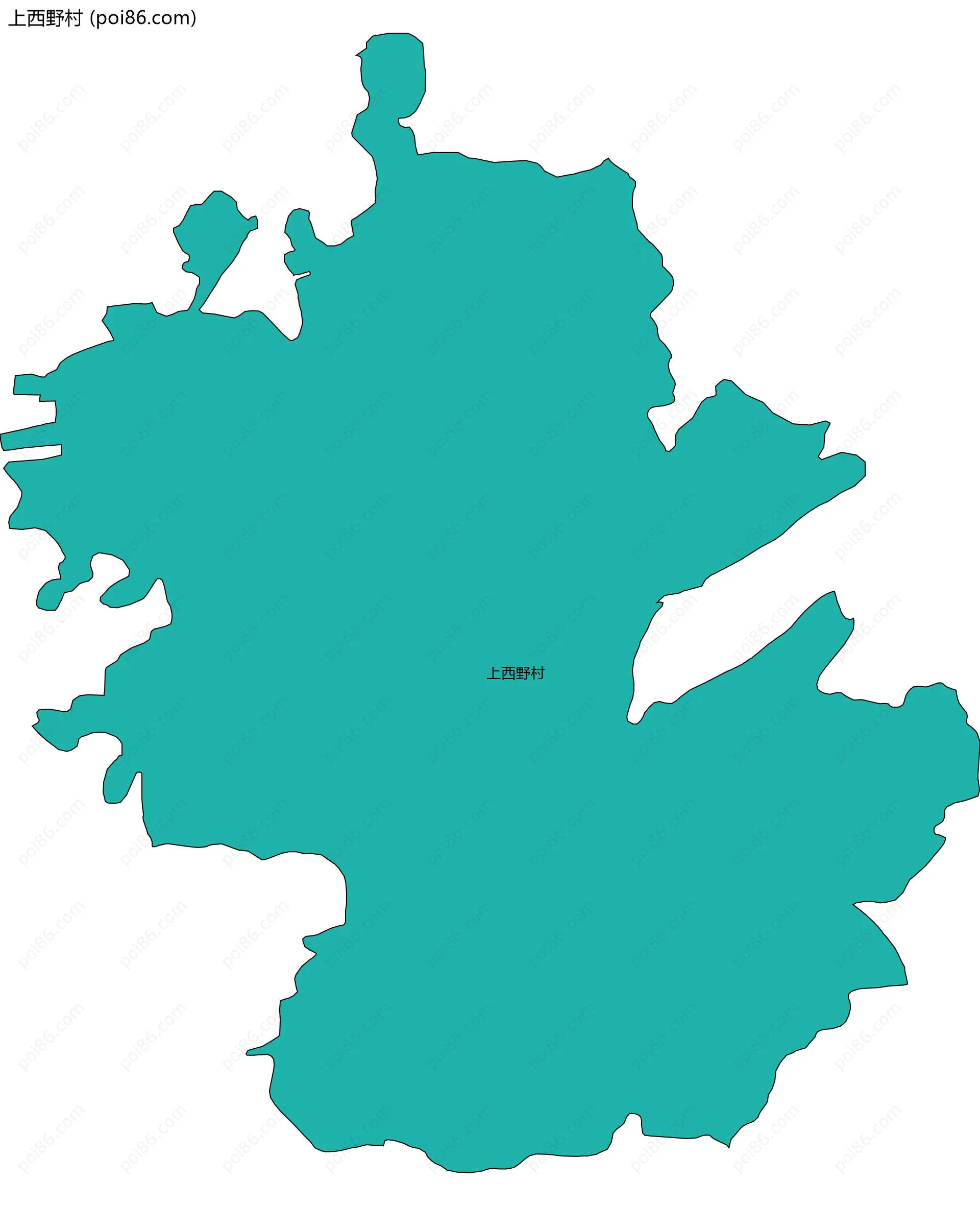 上西野村边界地图