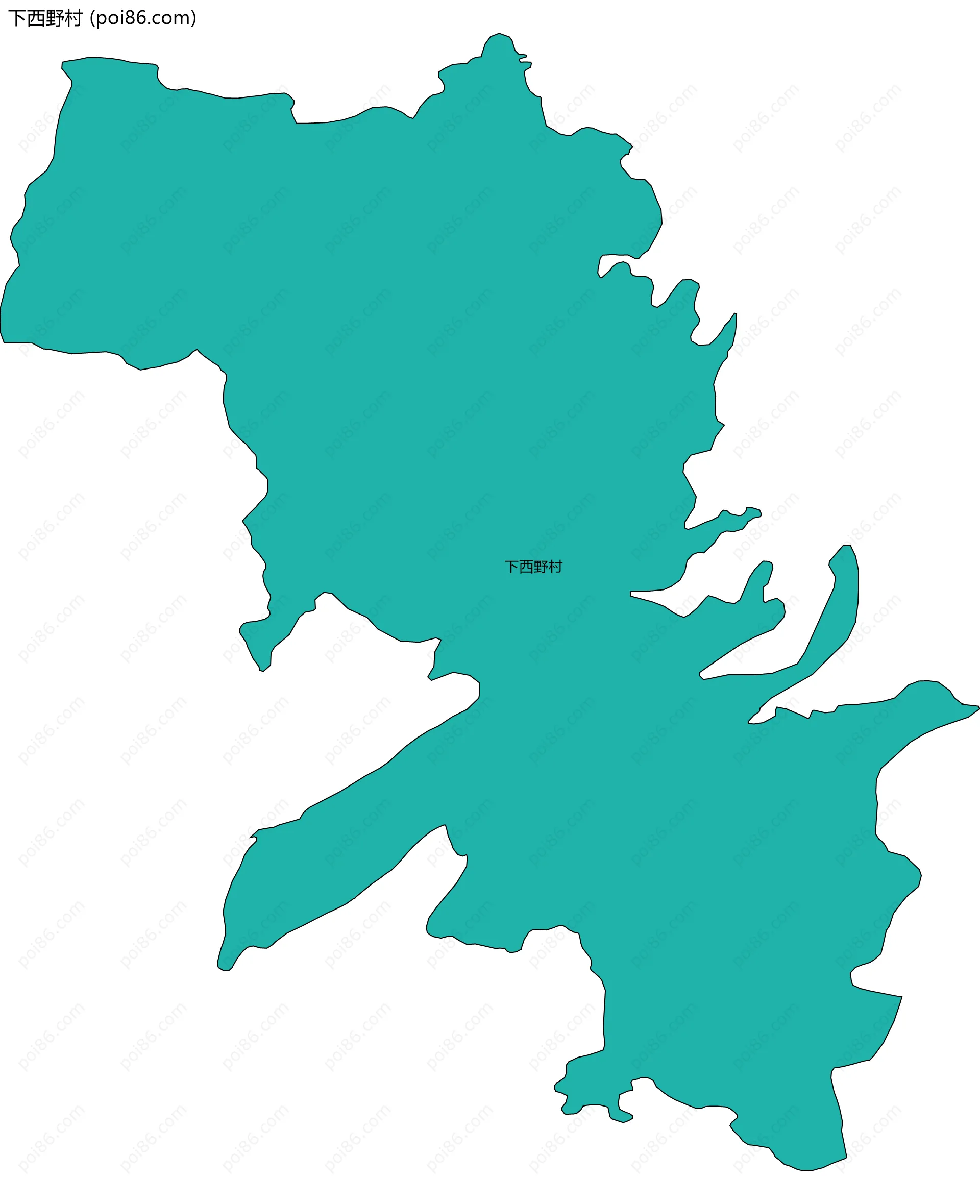 下西野村边界地图