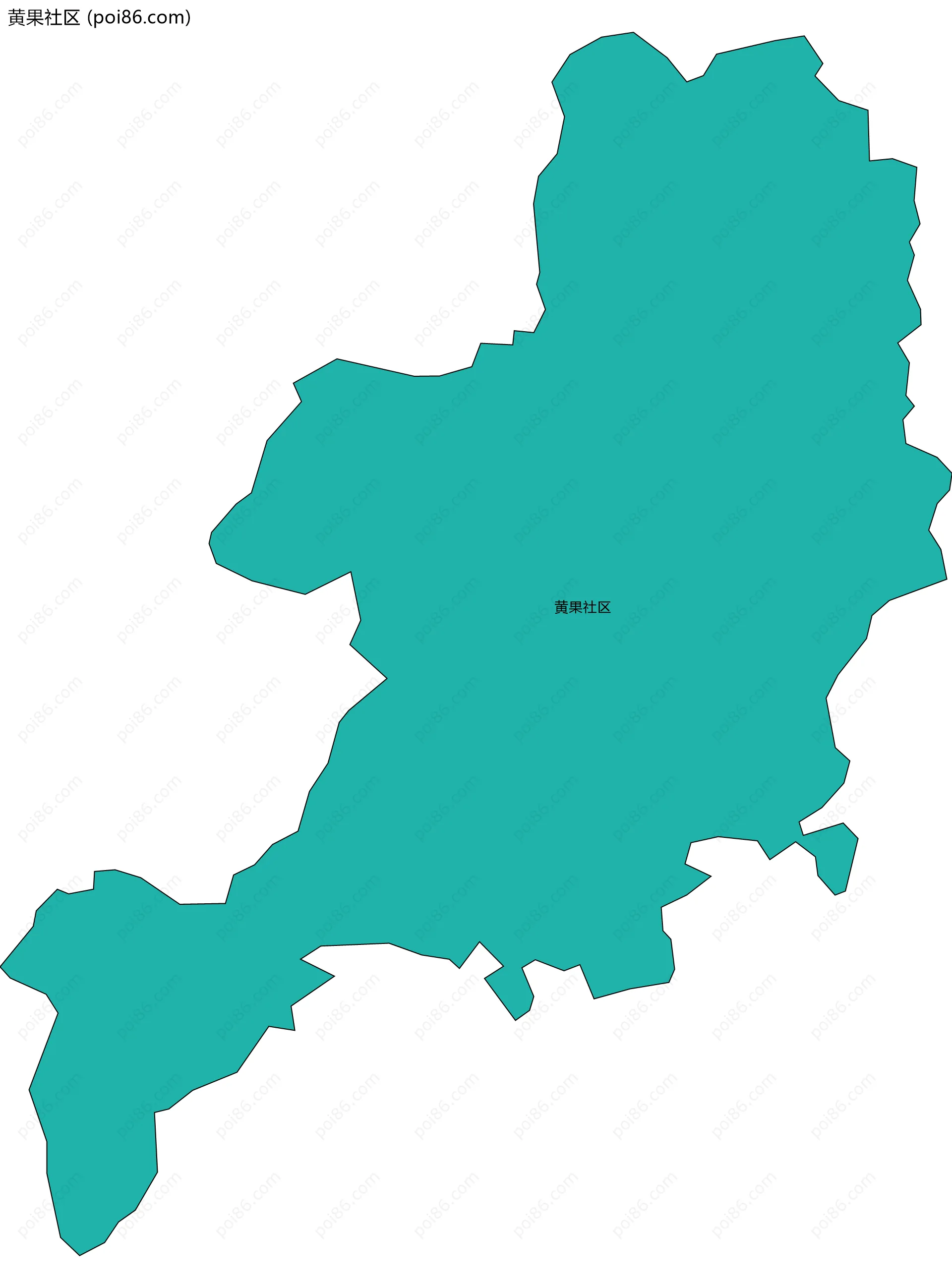 黄果社区边界地图