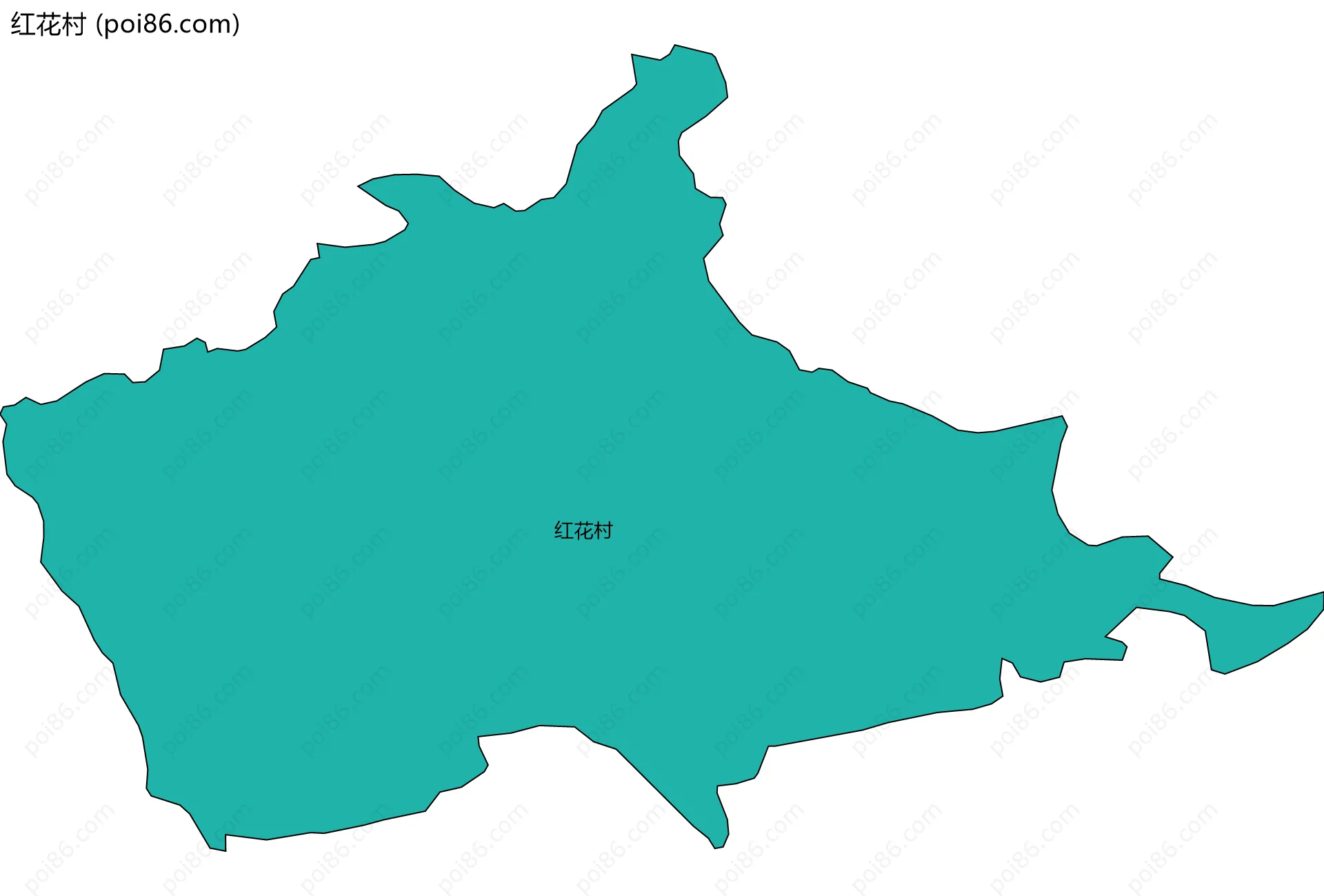 红花村边界地图