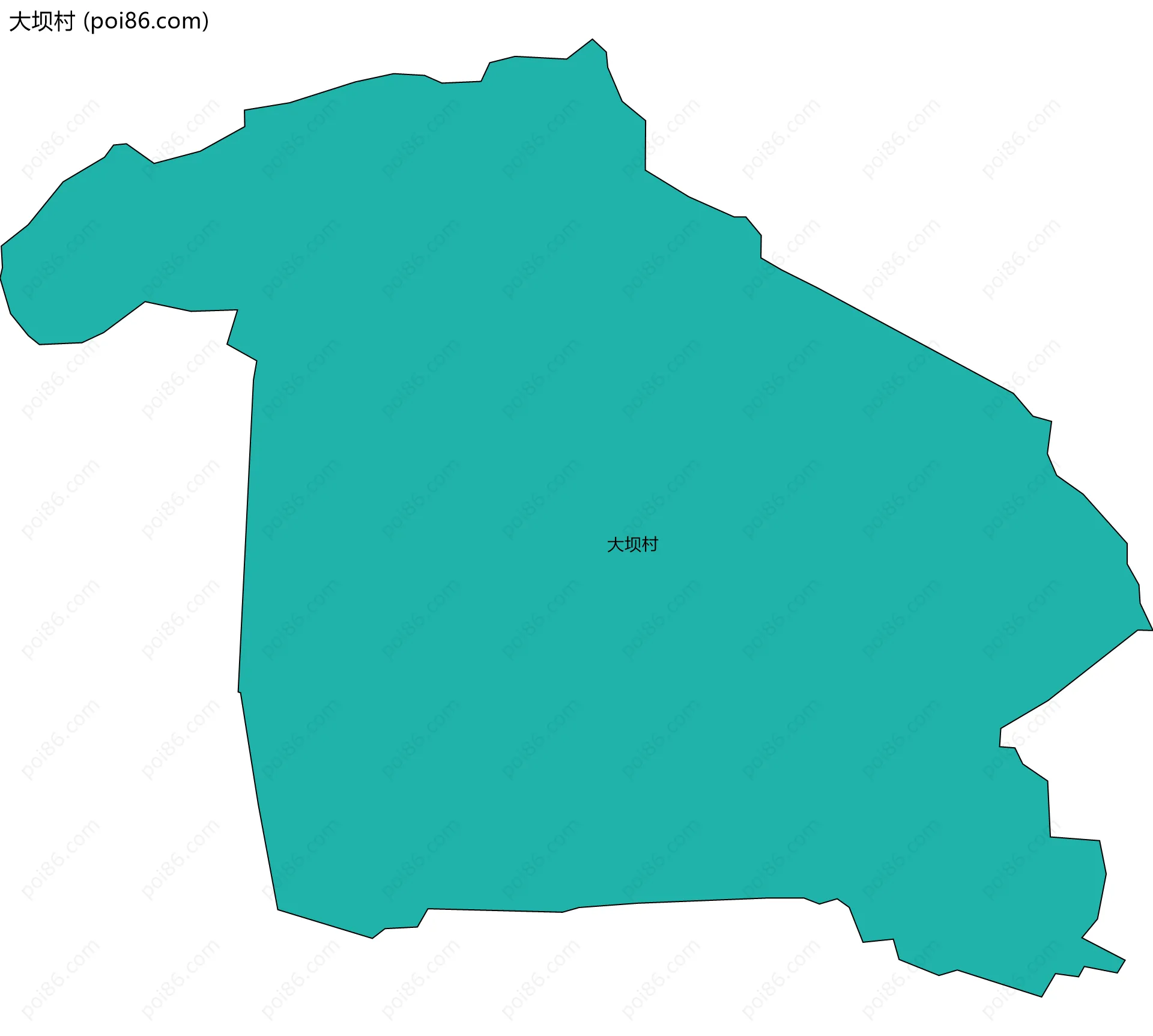 大坝村边界地图