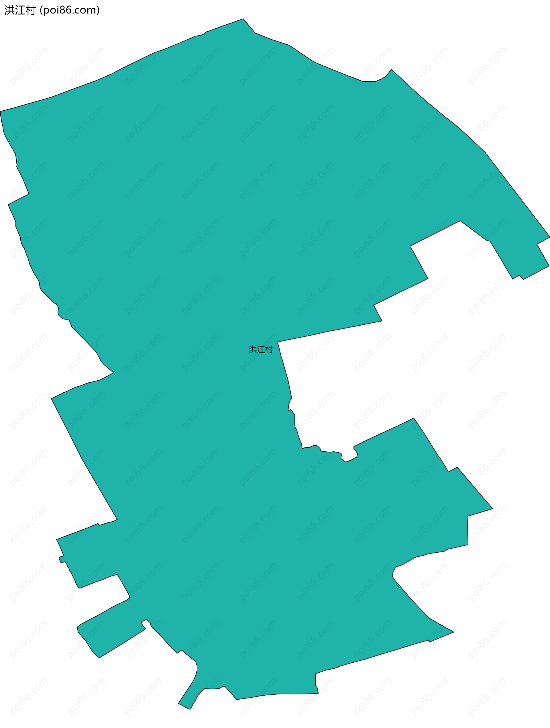 洪江村边界地图