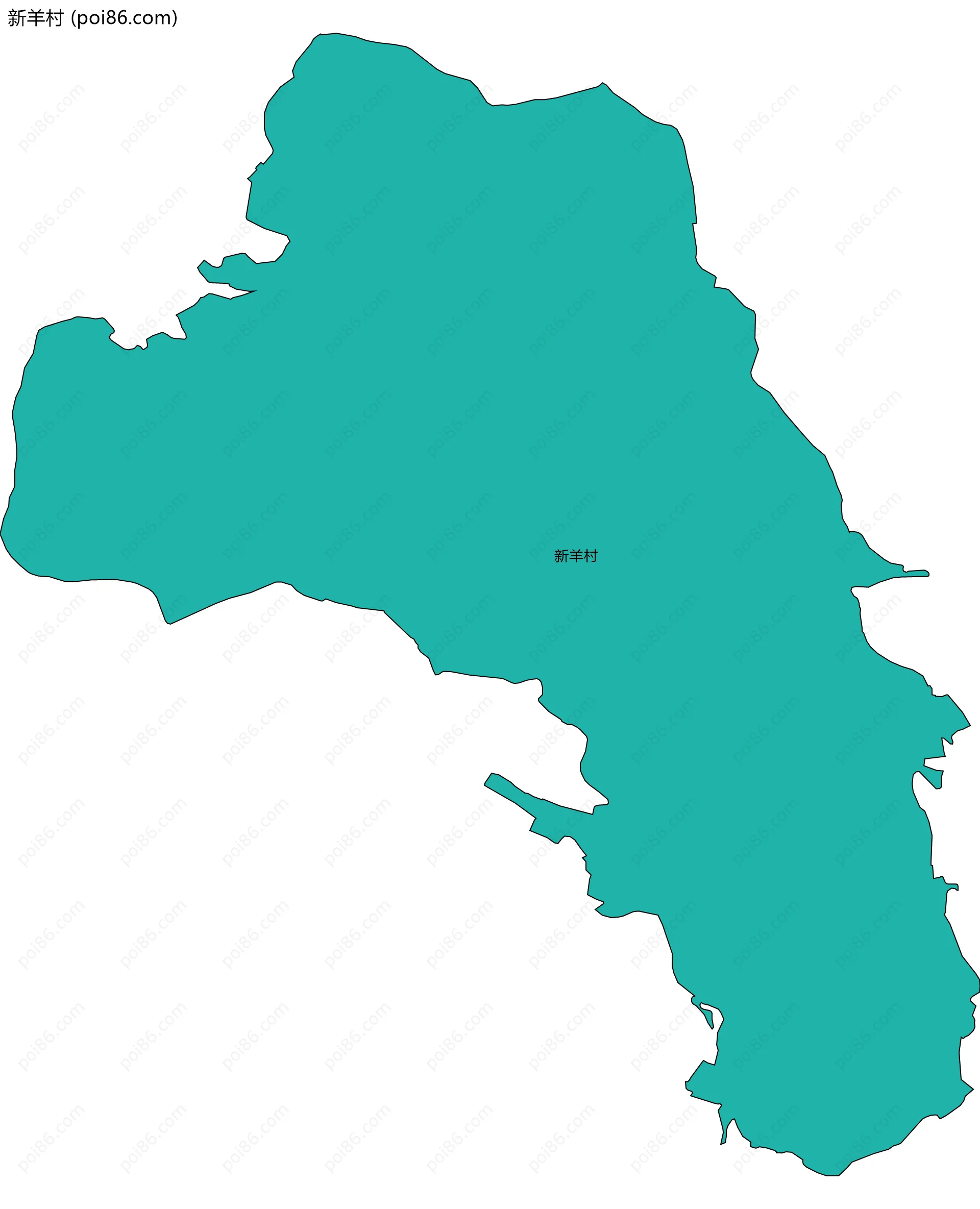 新羊村边界地图