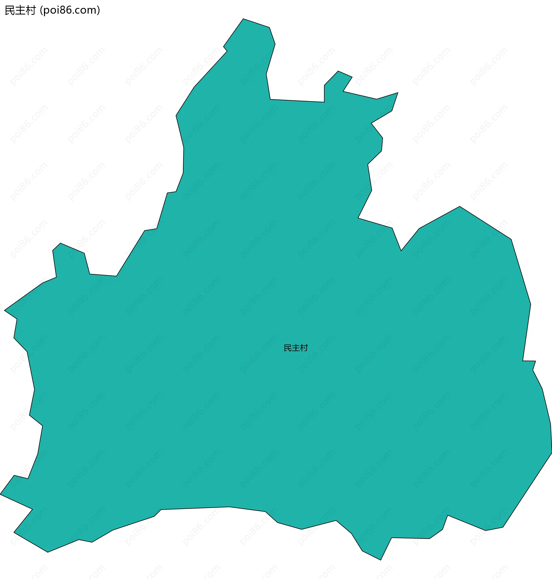 民主村边界地图