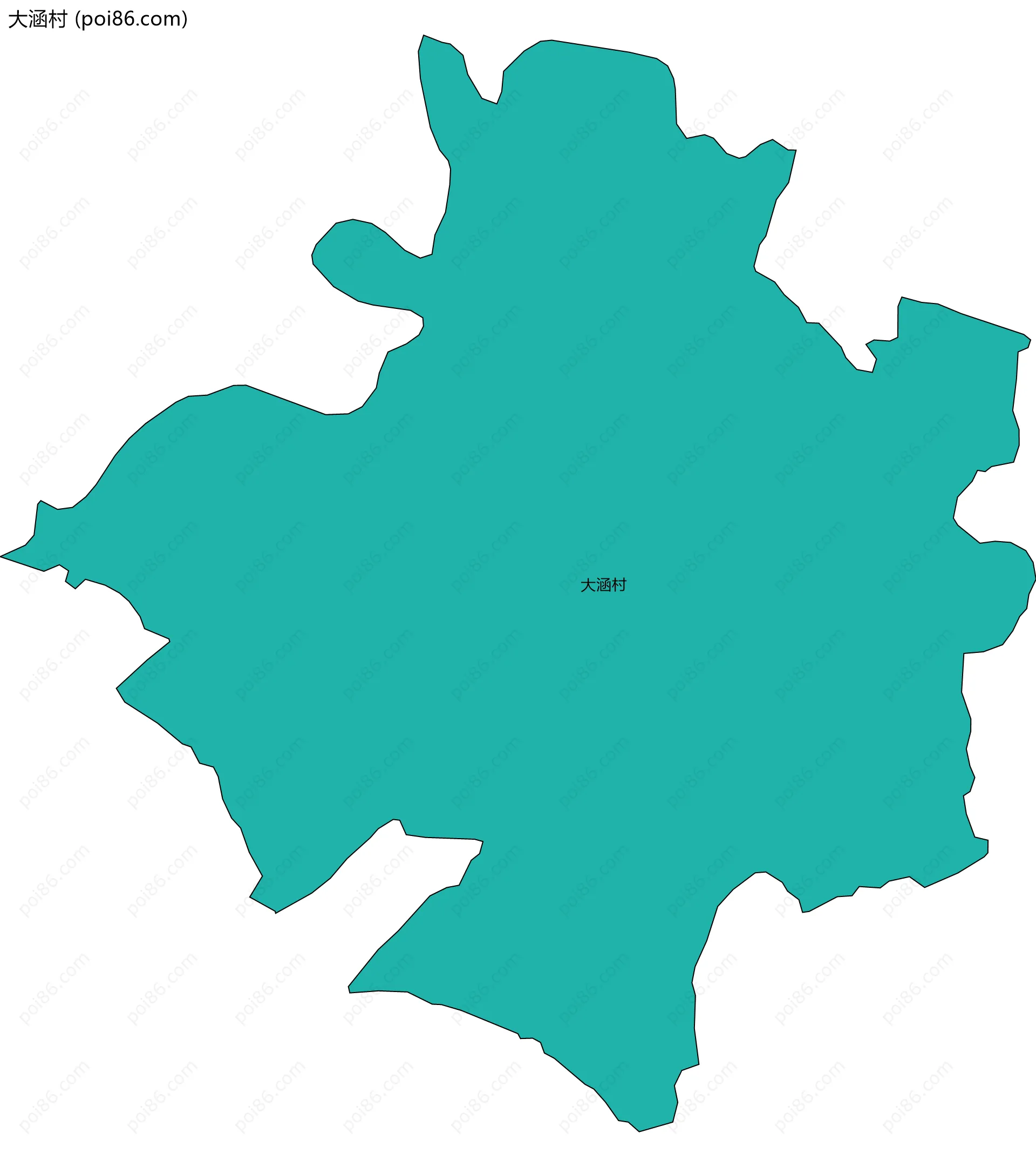 大涵村边界地图