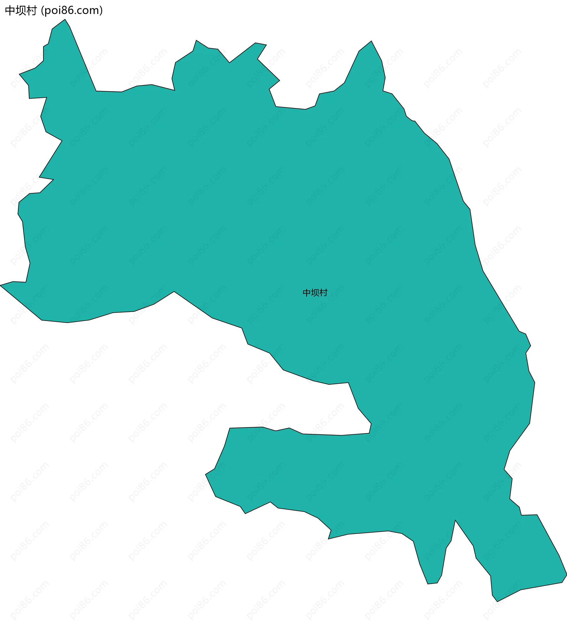 中坝村边界地图