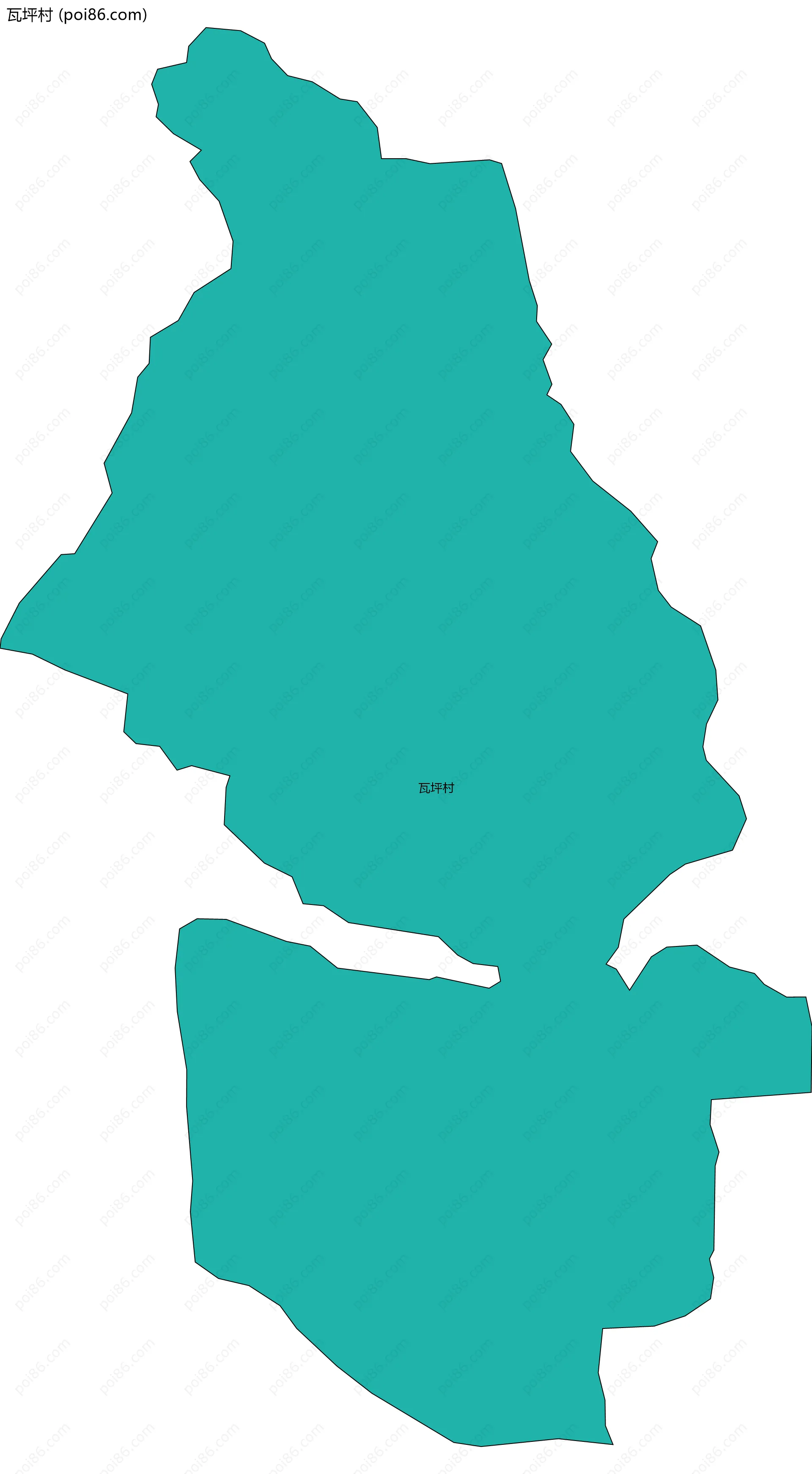 瓦坪村边界地图