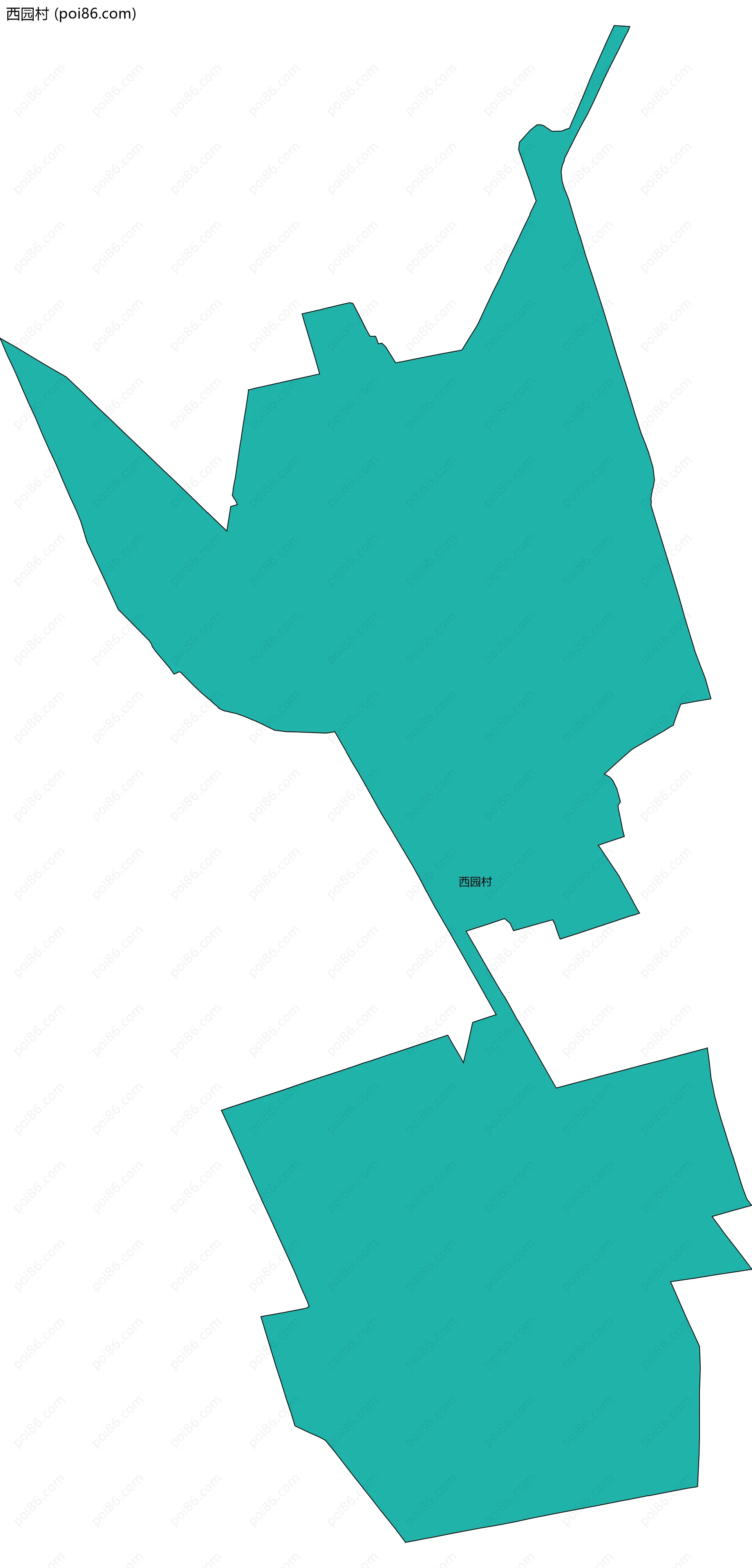 西园村边界地图