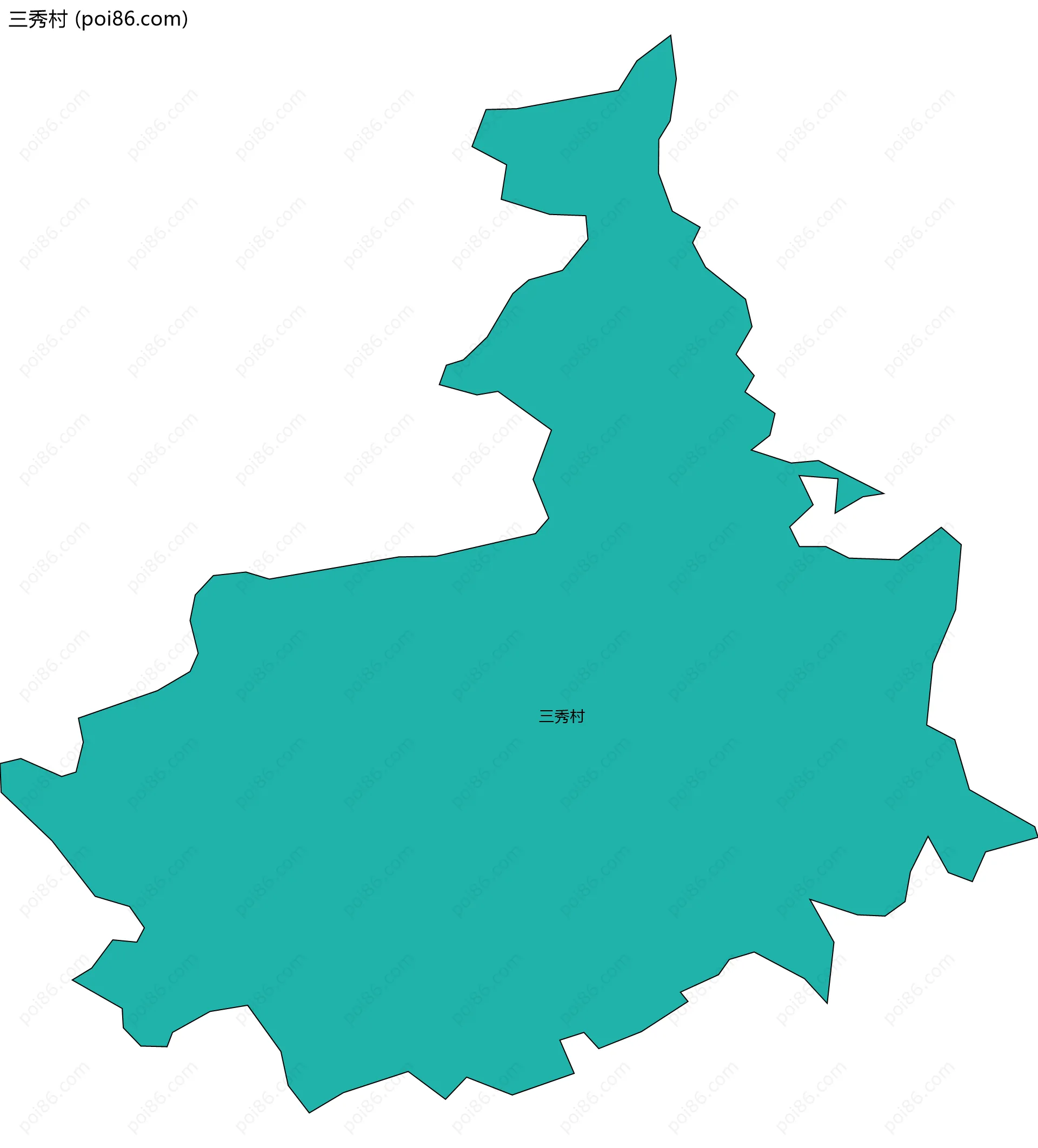 三秀村边界地图