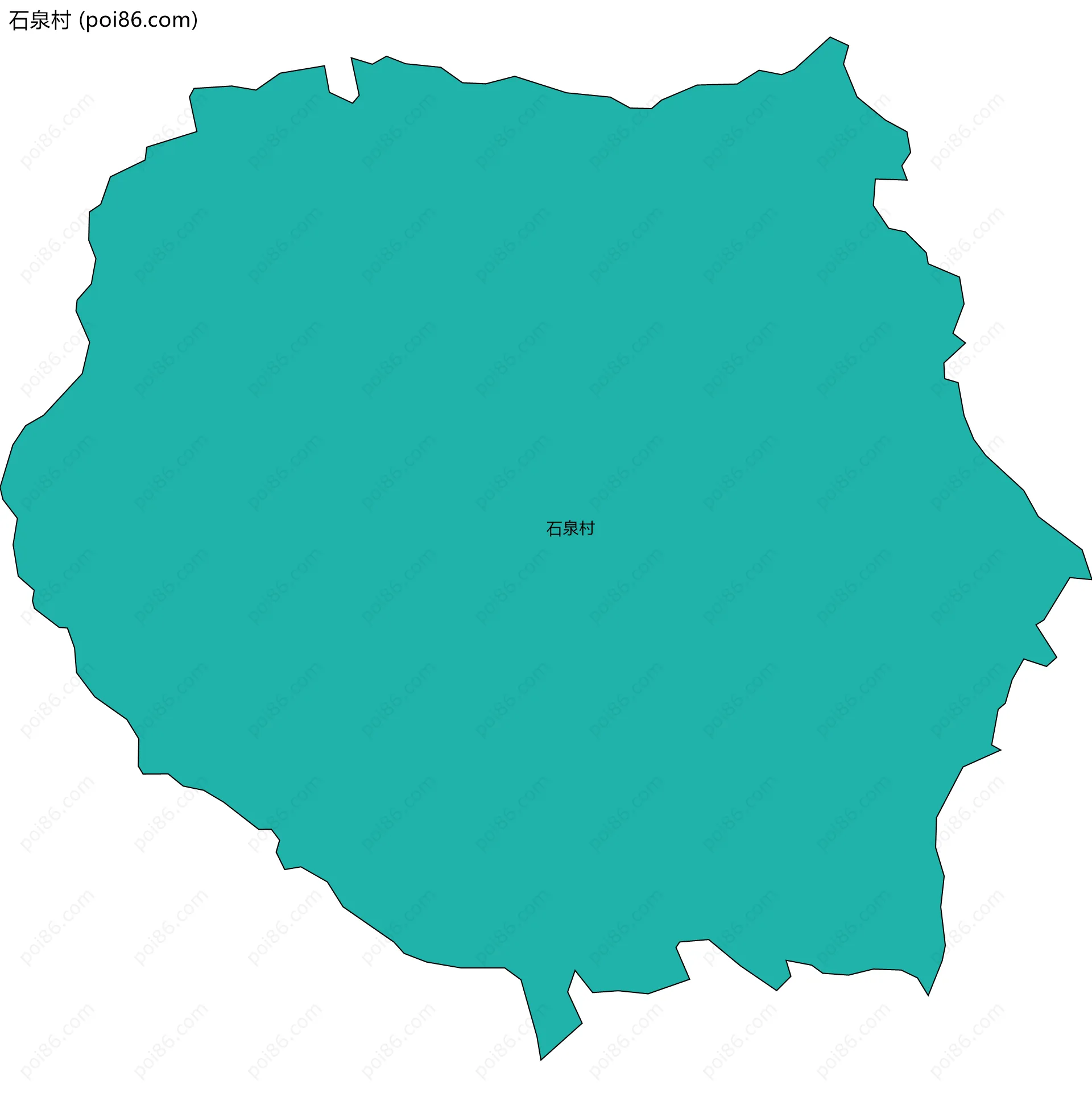 石泉村边界地图