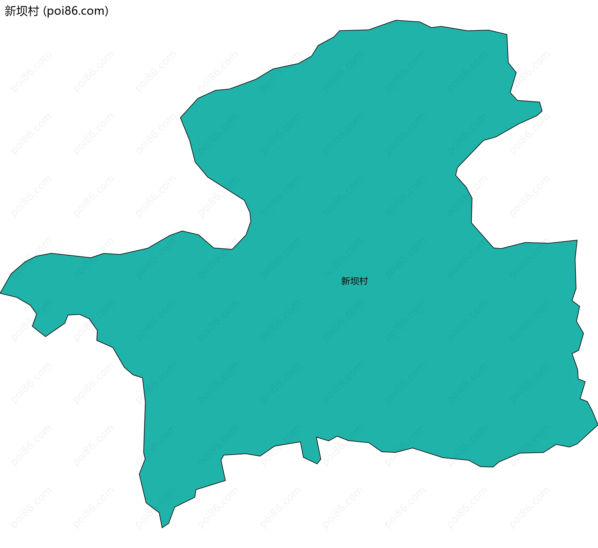 新坝村边界地图