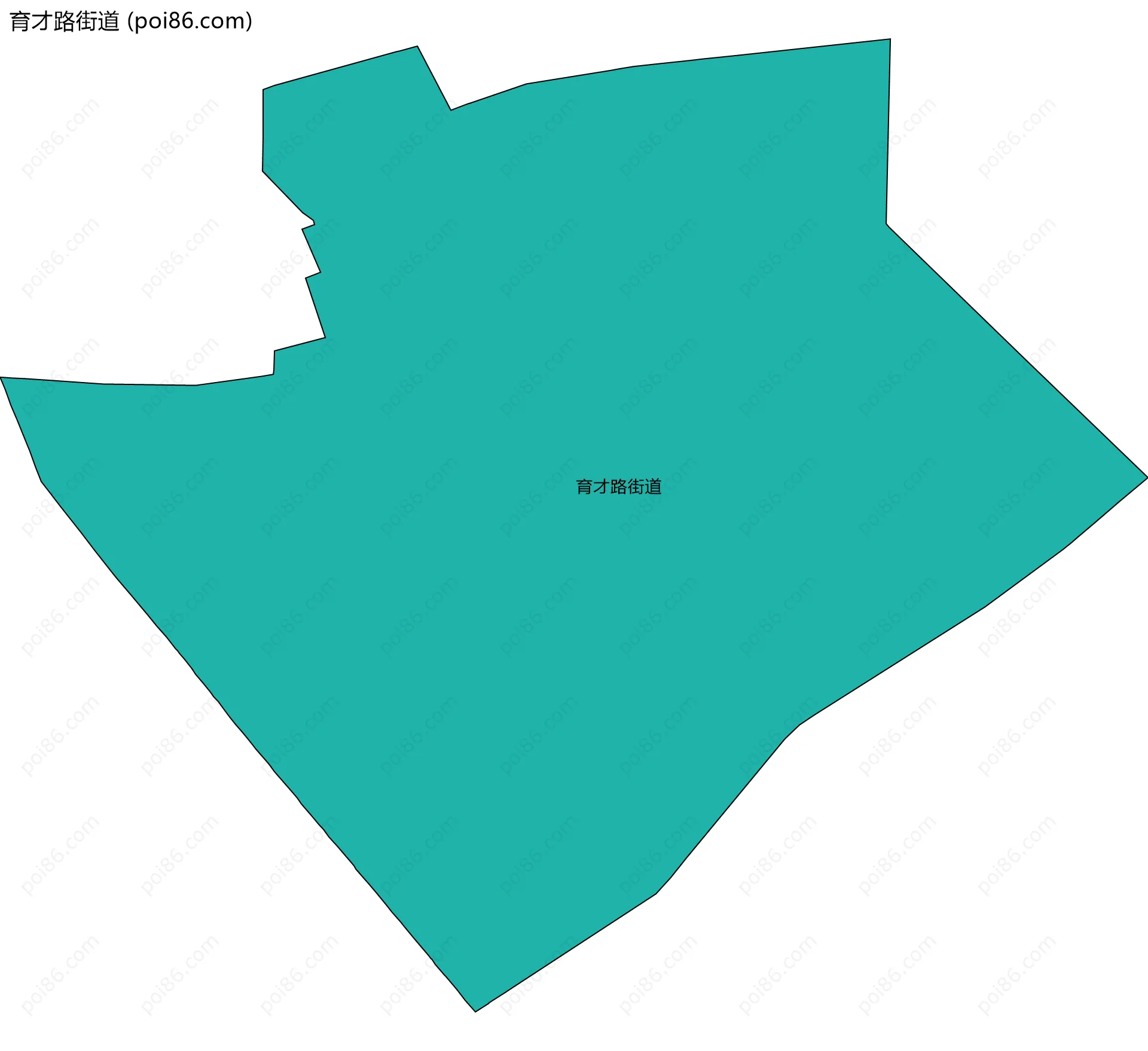 育才路街道边界地图(五级行政区划)