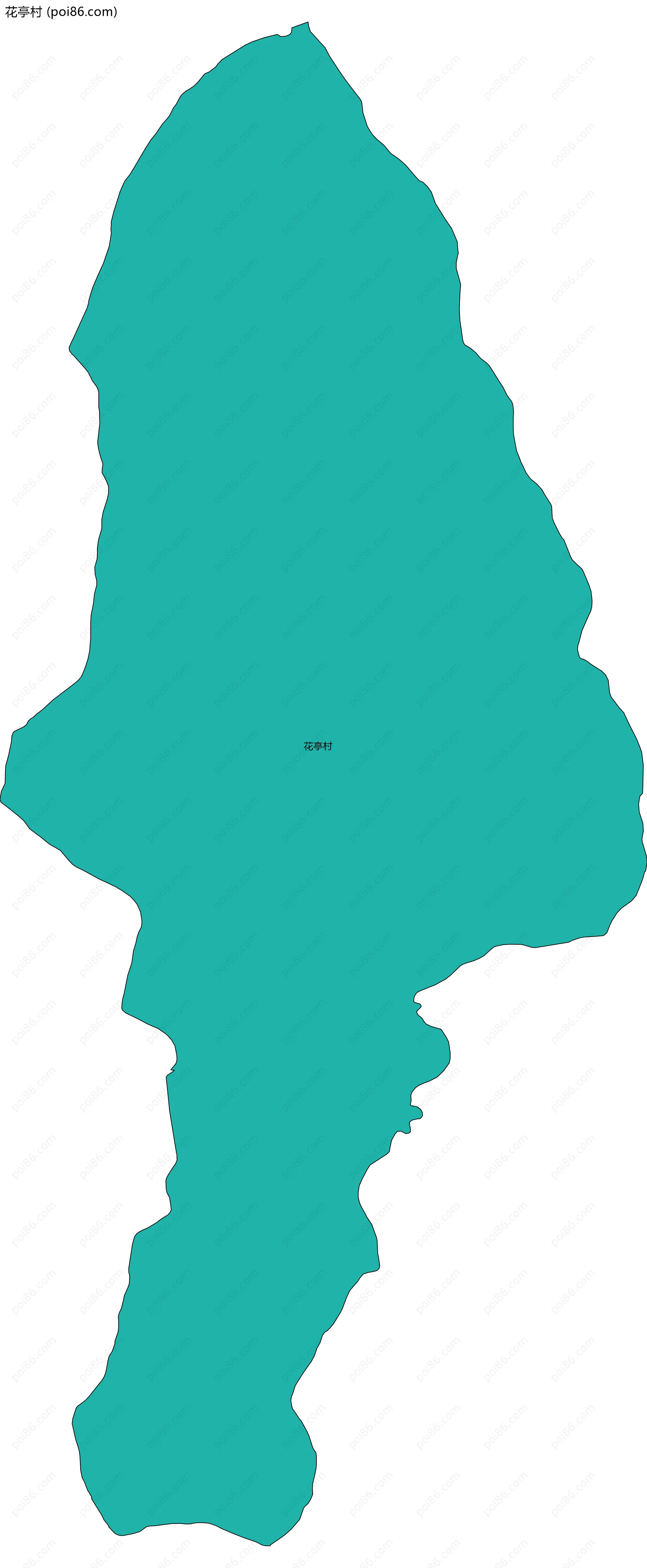 花亭村边界地图