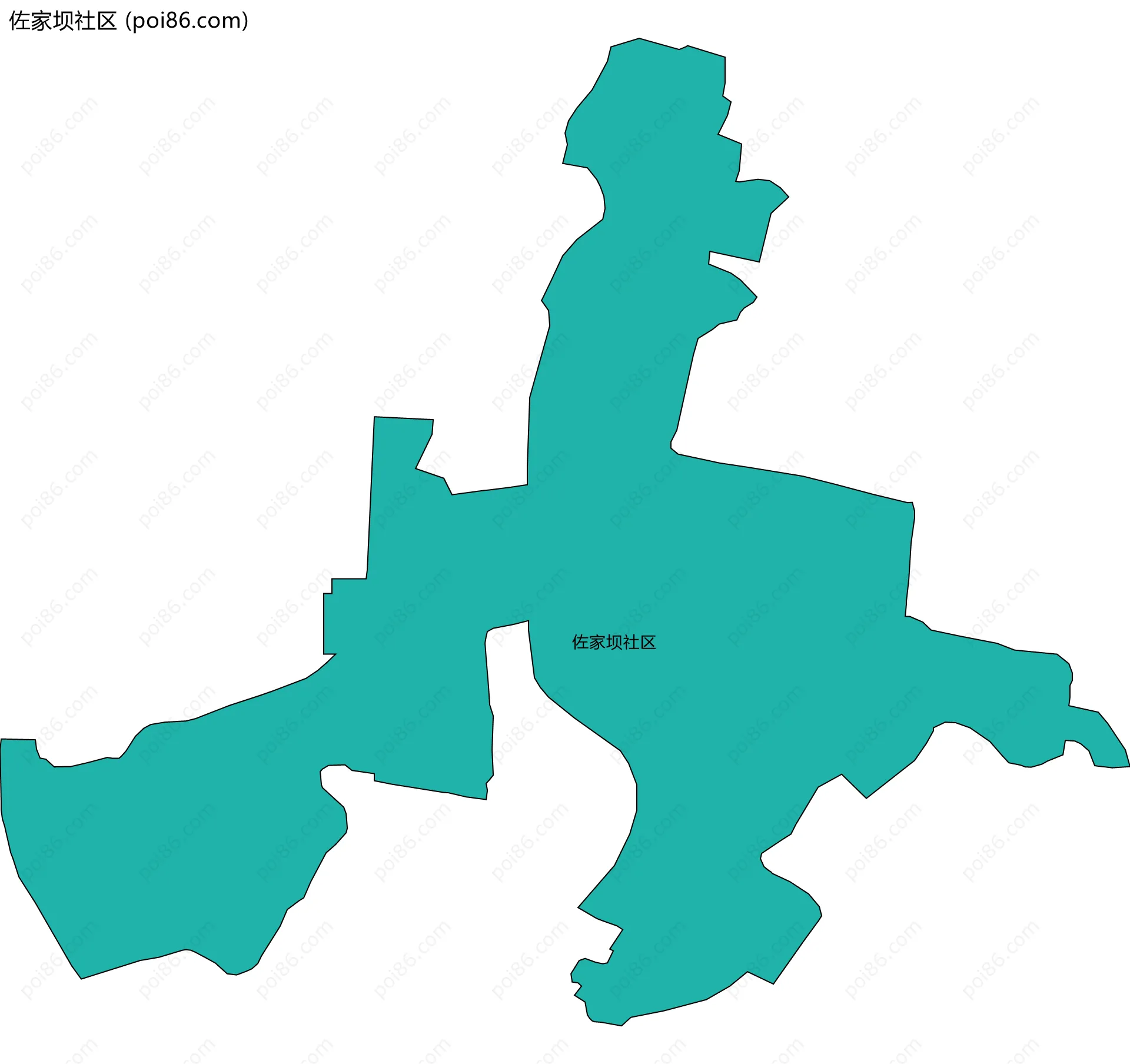 佐家坝社区边界地图