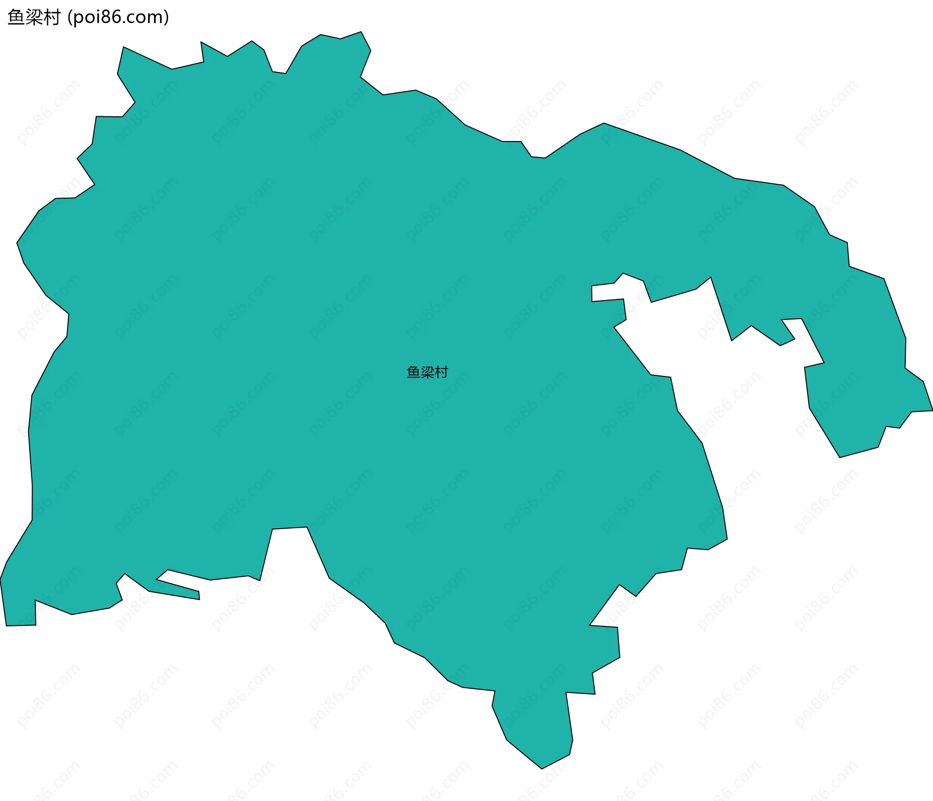 鱼梁村边界地图