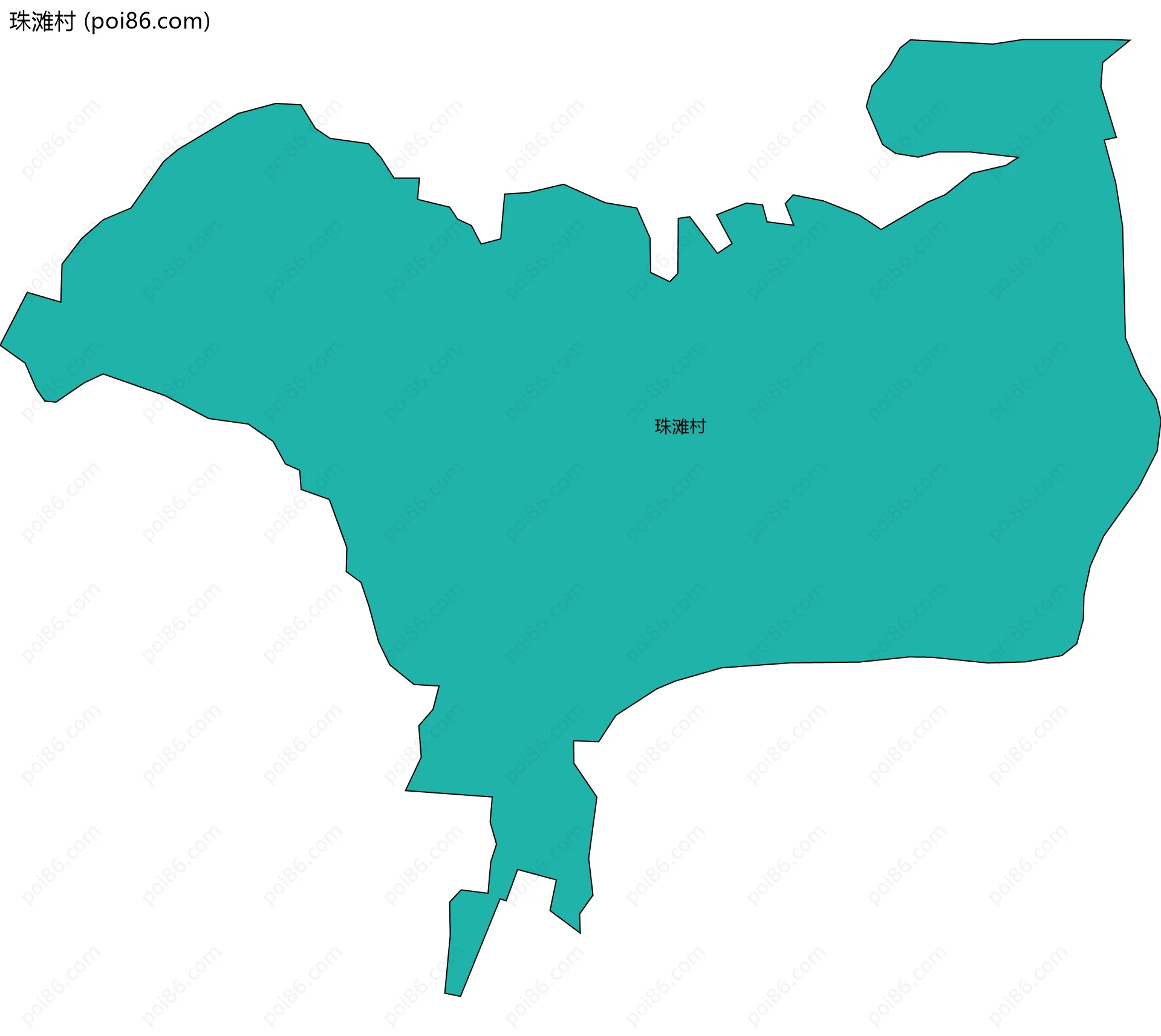 珠滩村边界地图