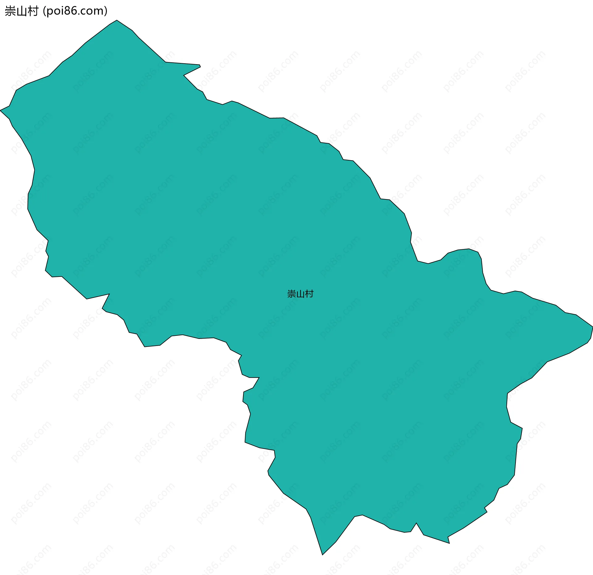 崇山村边界地图