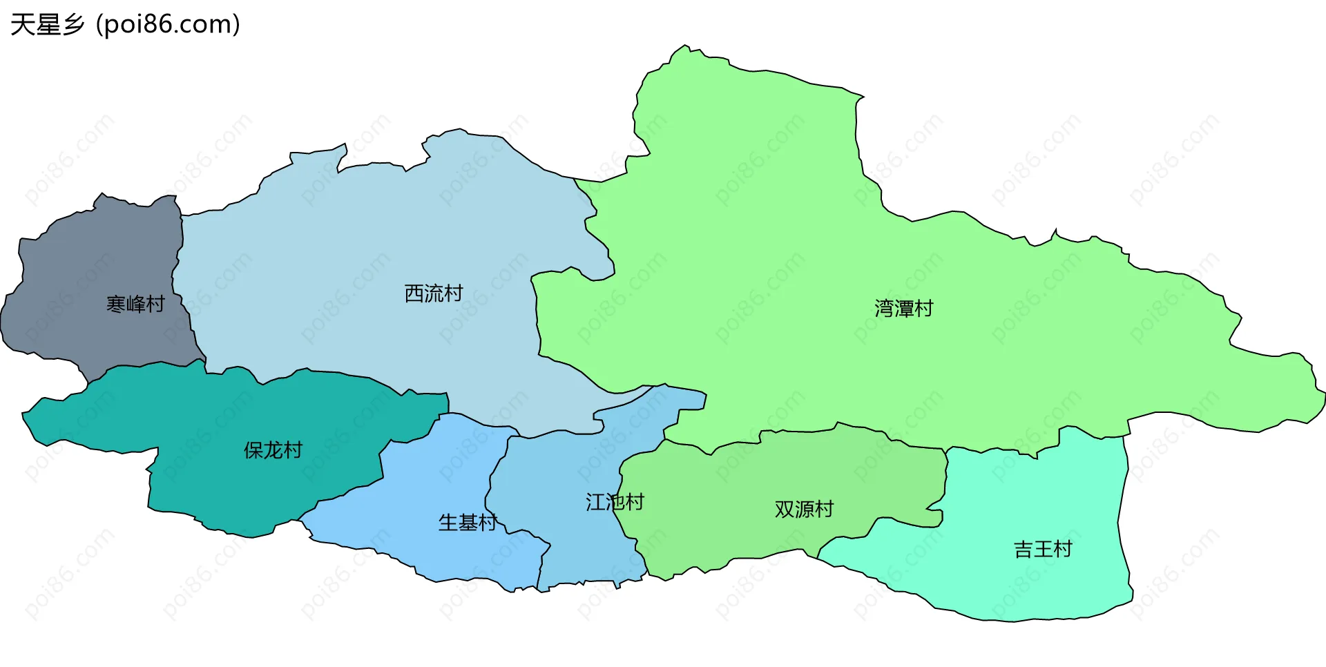 天星乡边界地图(五级行政区划)