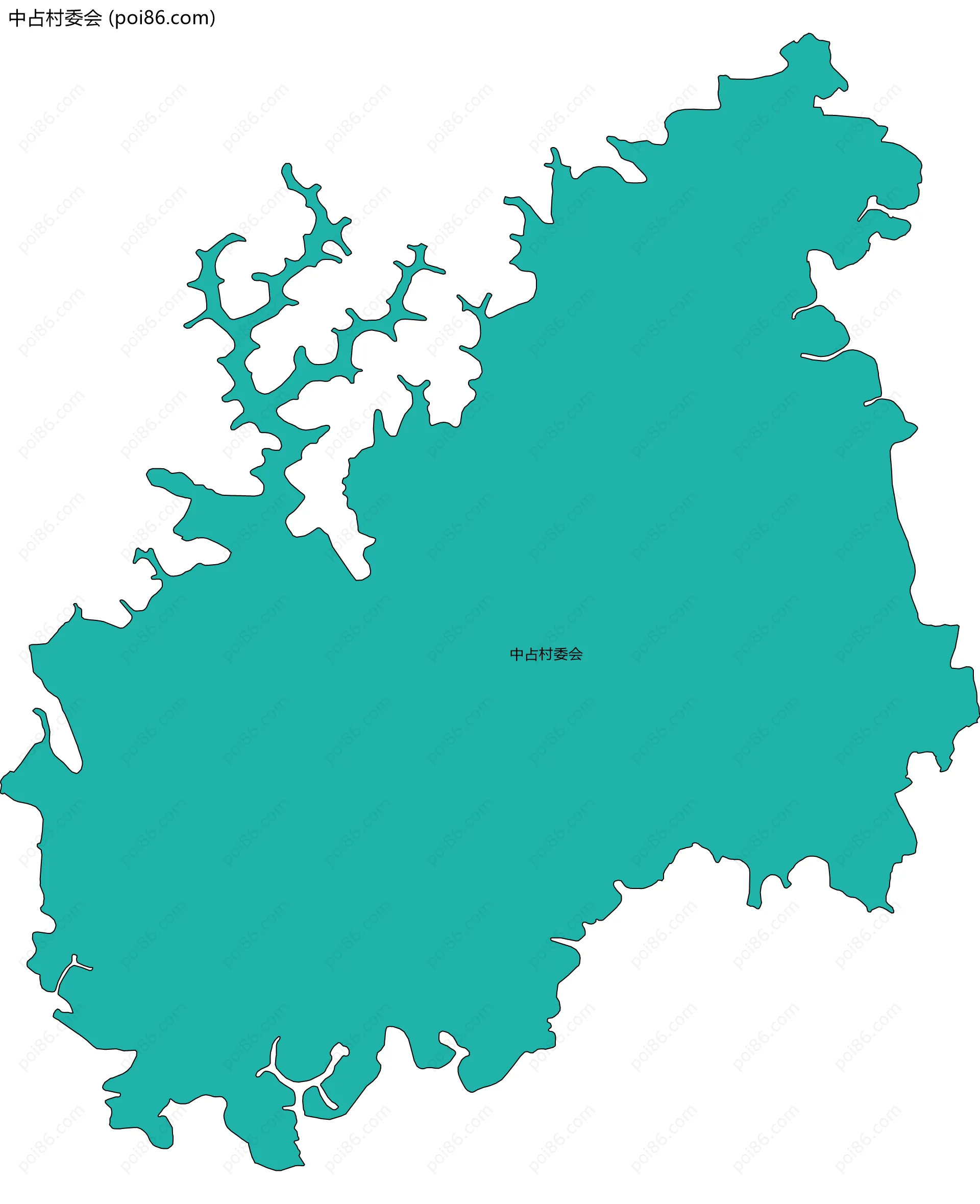 中占村委会边界地图