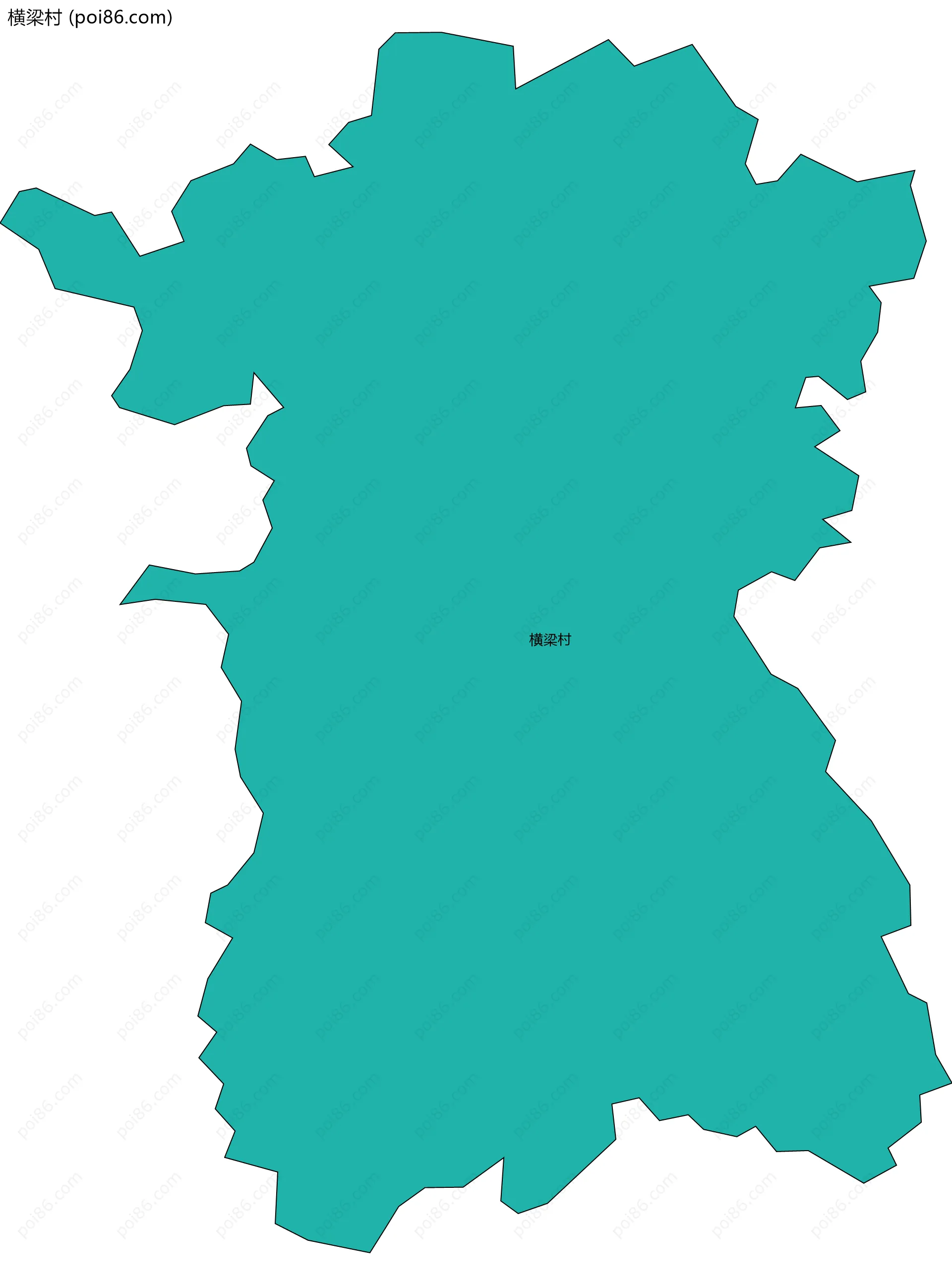 横梁村边界地图