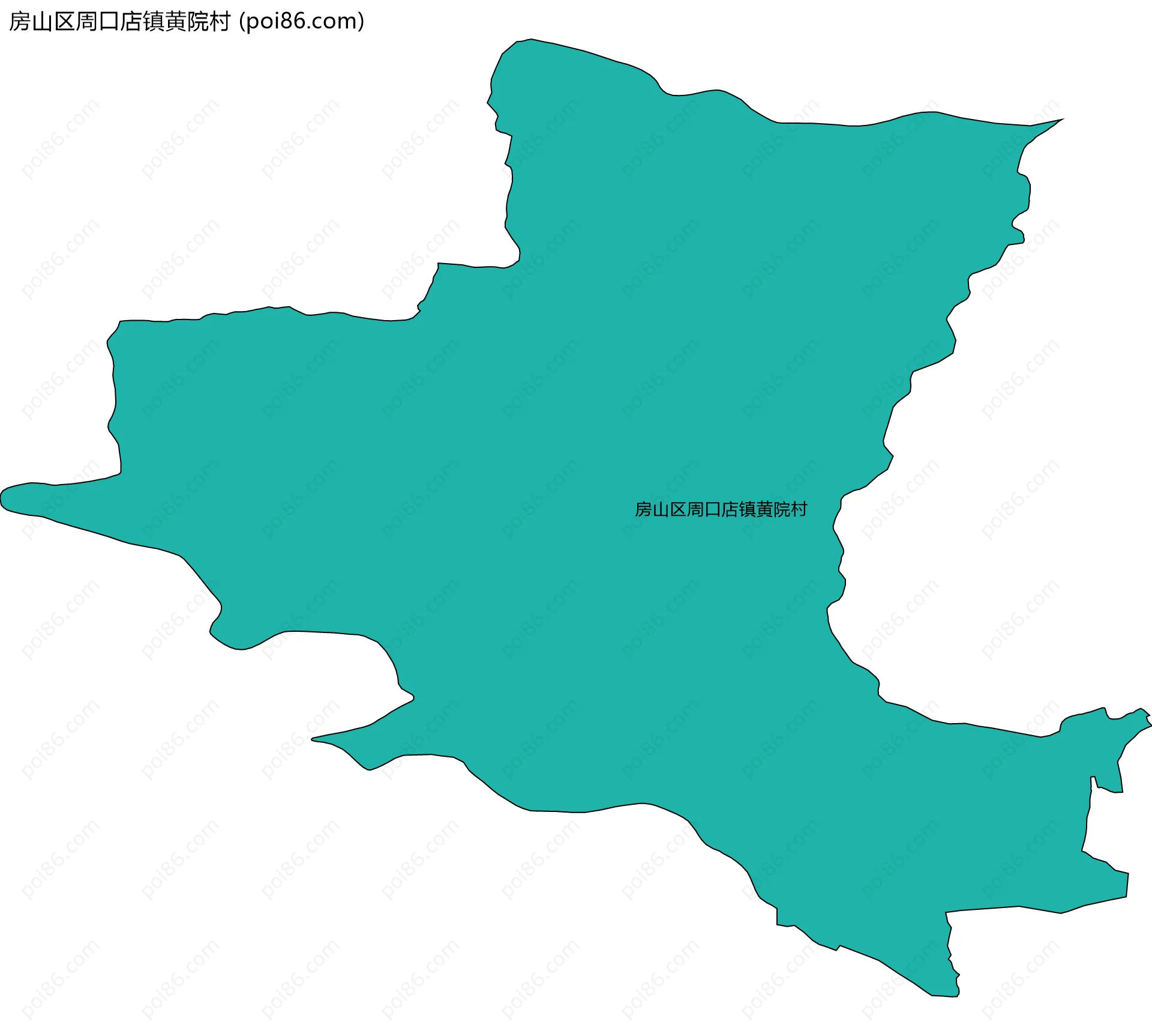 房山区周口店镇黄院村边界地图