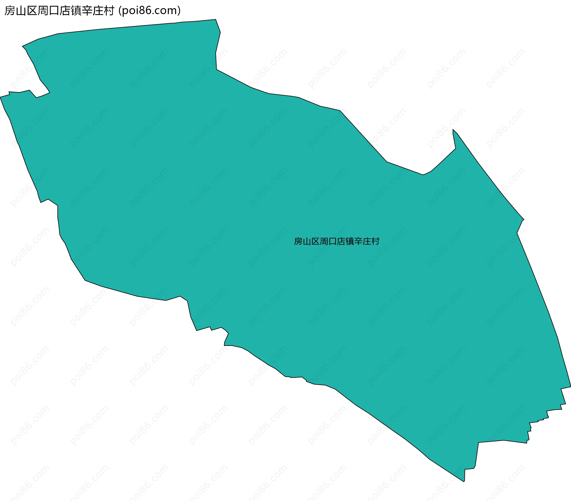 房山区周口店镇辛庄村边界地图