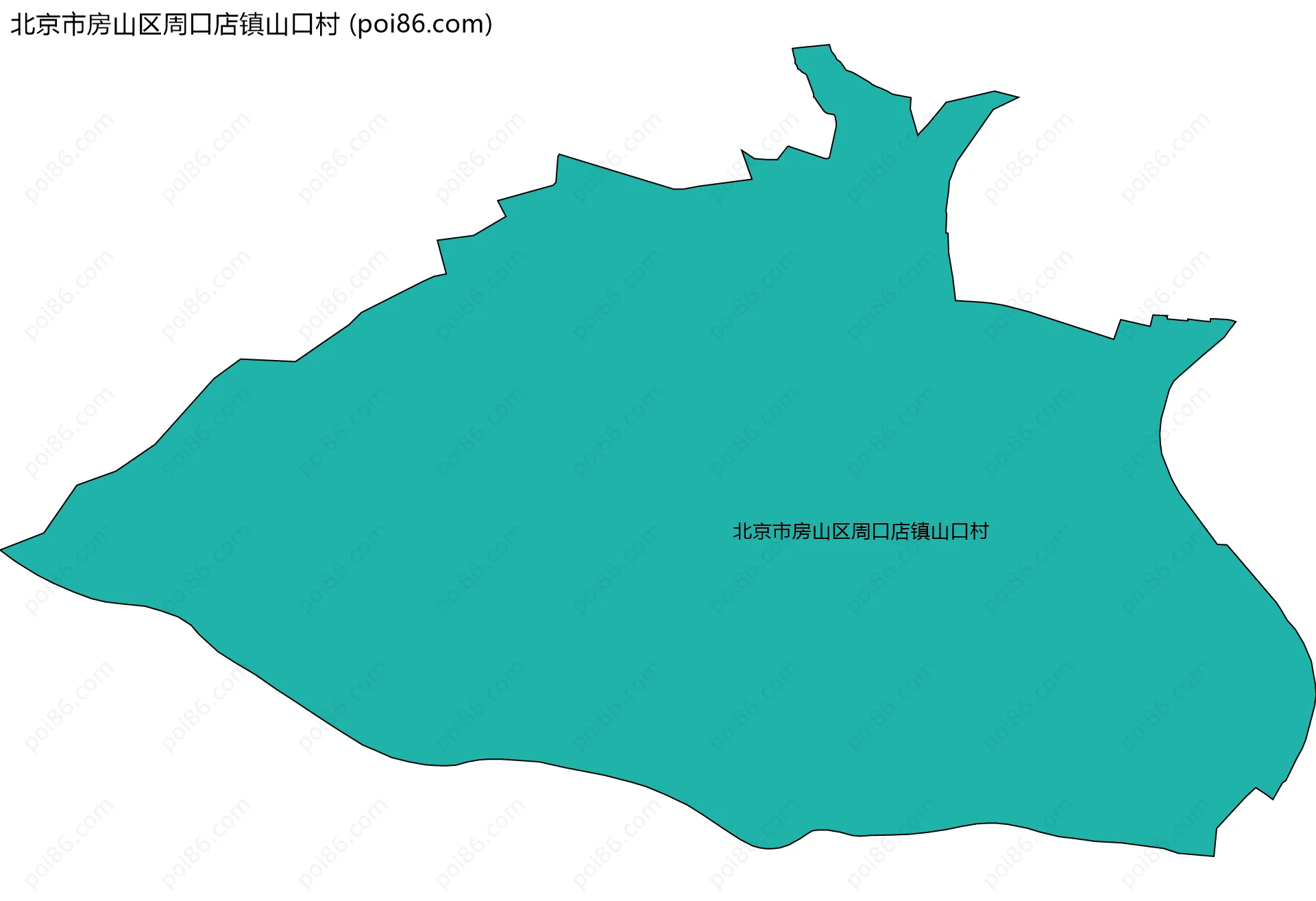 北京市房山区周口店镇山口村边界地图