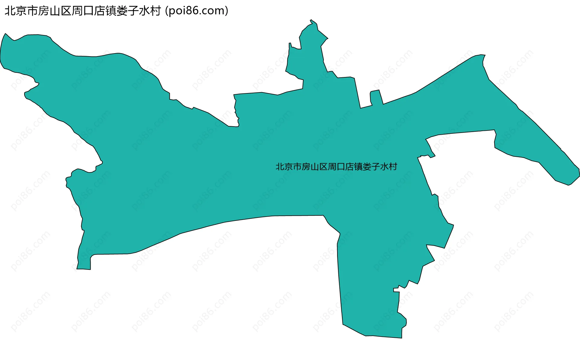 北京市房山区周口店镇娄子水村边界地图