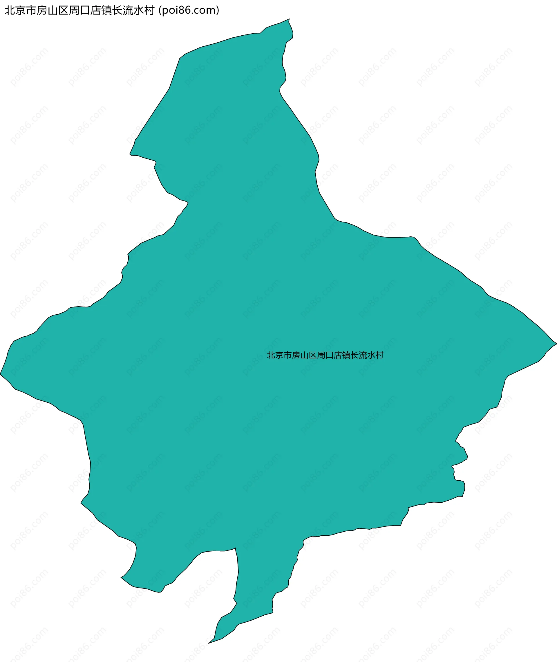 北京市房山区周口店镇长流水村边界地图